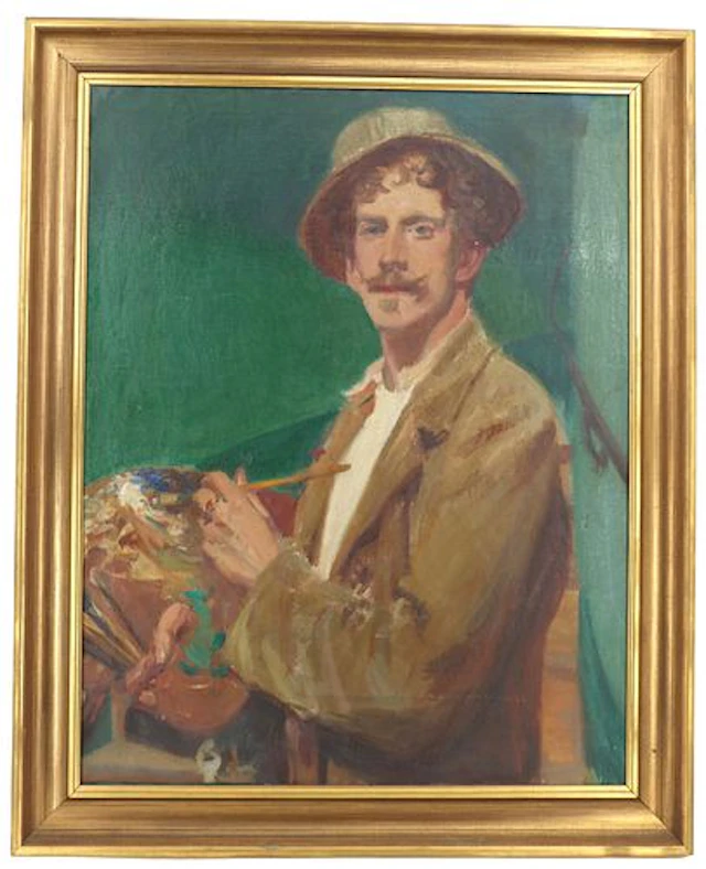 Frederick William MacMonnies (1863-1937) American, Oil on Canvas Self Portrait