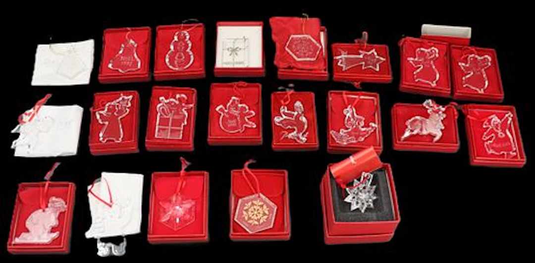 (21) 1980s to 2000s Baccarat Crystal Christmas Tree Ornaments