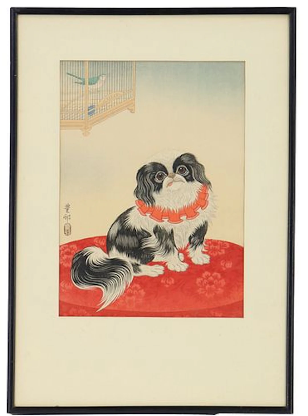 Ohara Koson/Shoson Ohara (1877-1945) Japanese, Woodblock Print,. "Pekinese