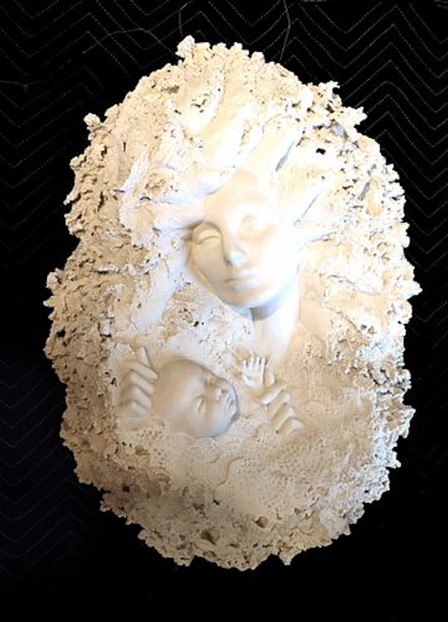 Sandsations "Mother and Child" Gulf Coast Sand & Hydra-Stone Wall
