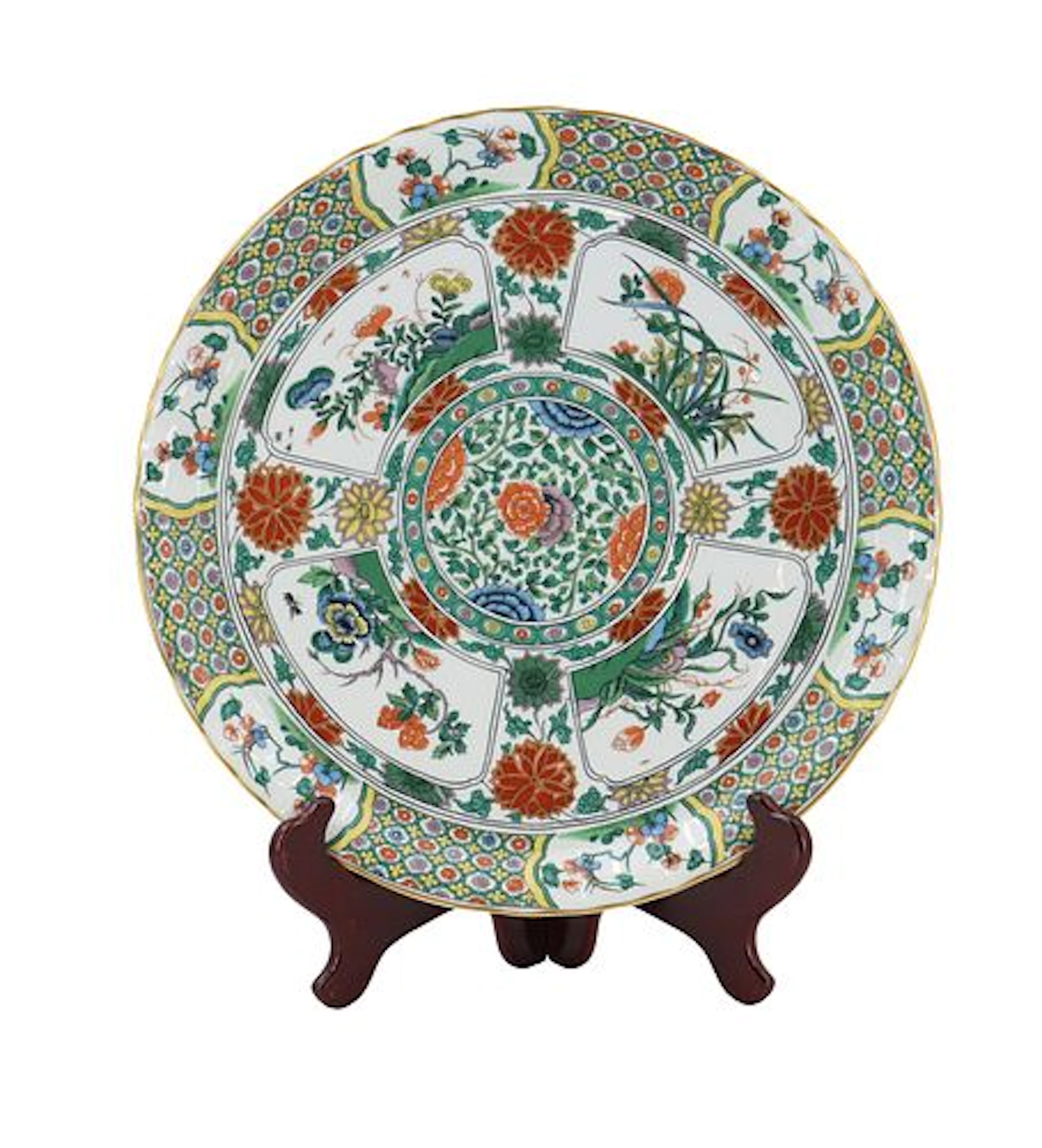 Vintage Bernardaud Limoges France Famille Rose Medallion Charger