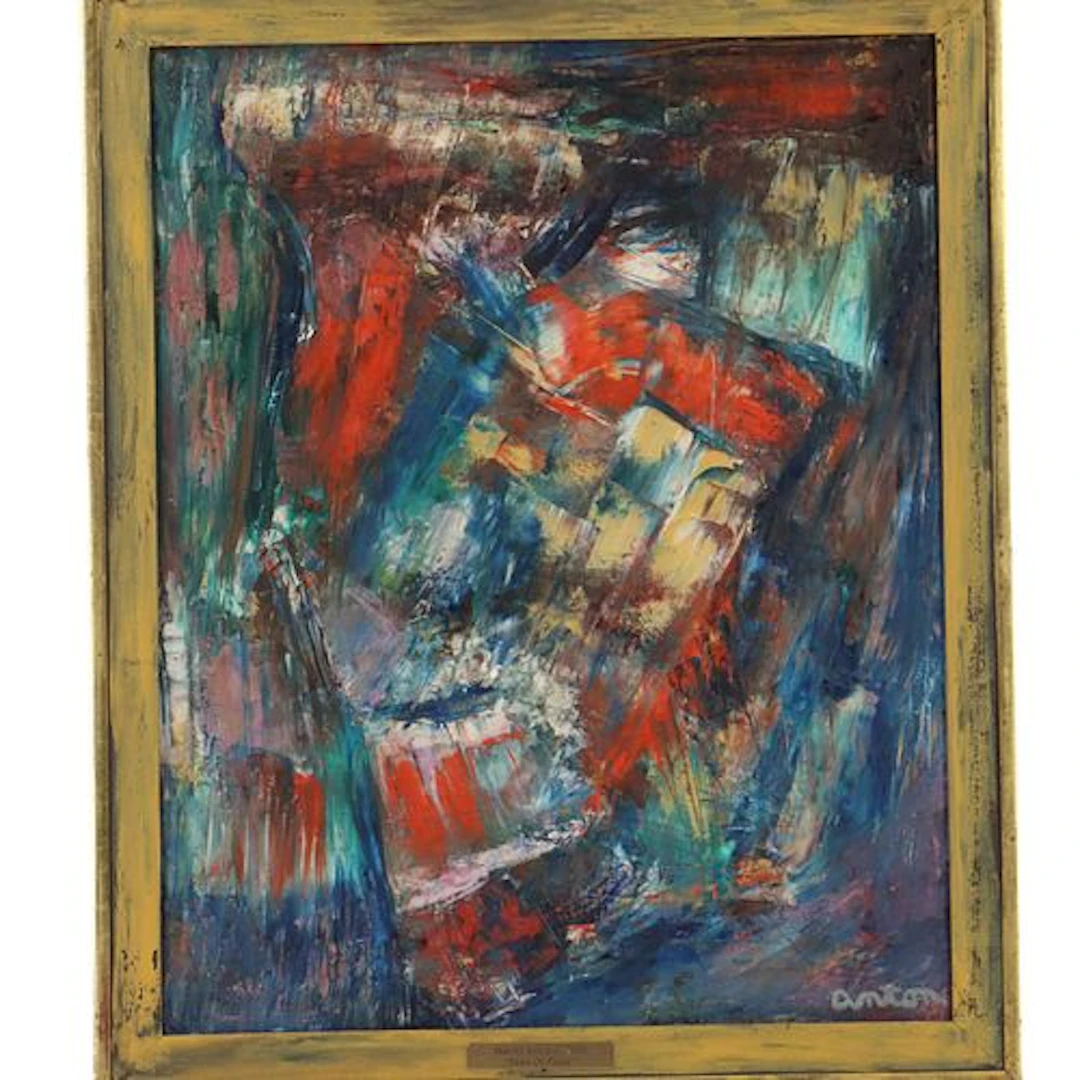 Harold Anton (Born 1905) American, Oil on Canvas Abstract Expressionist