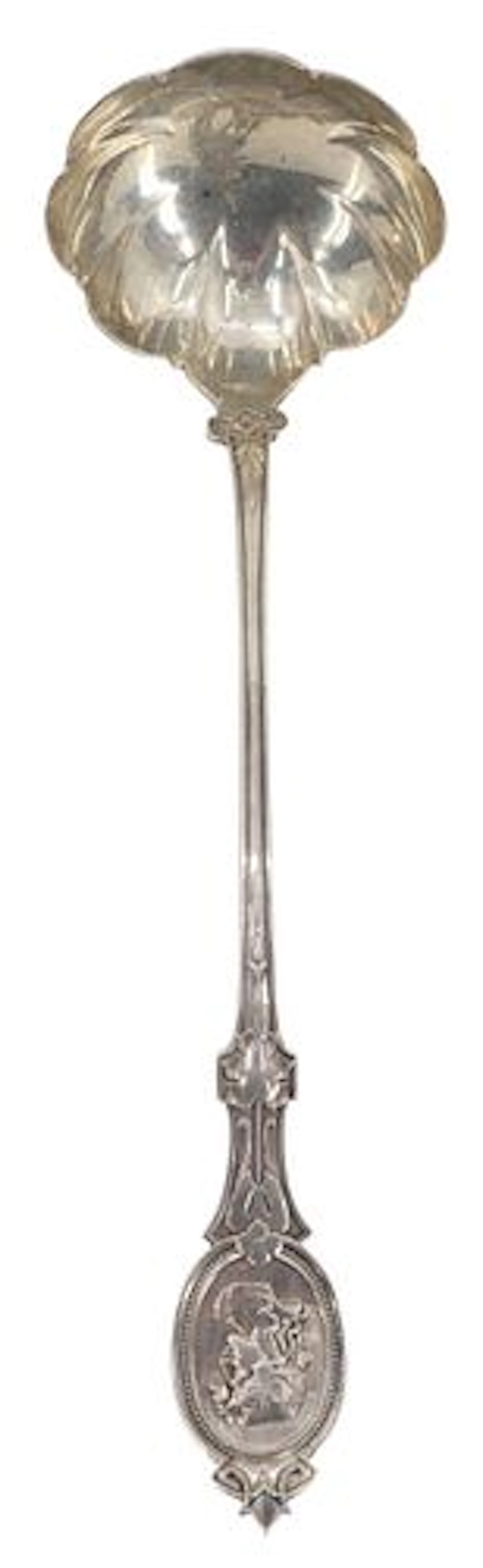 Antique Hotchkiss & Schreuder "Medallion" Sterling Silver Soup Ladle