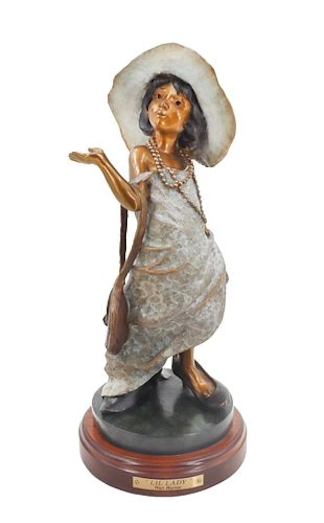 Walt Horton (4949-2010) American, Patinated Bronze Figural "Lil' Lady"