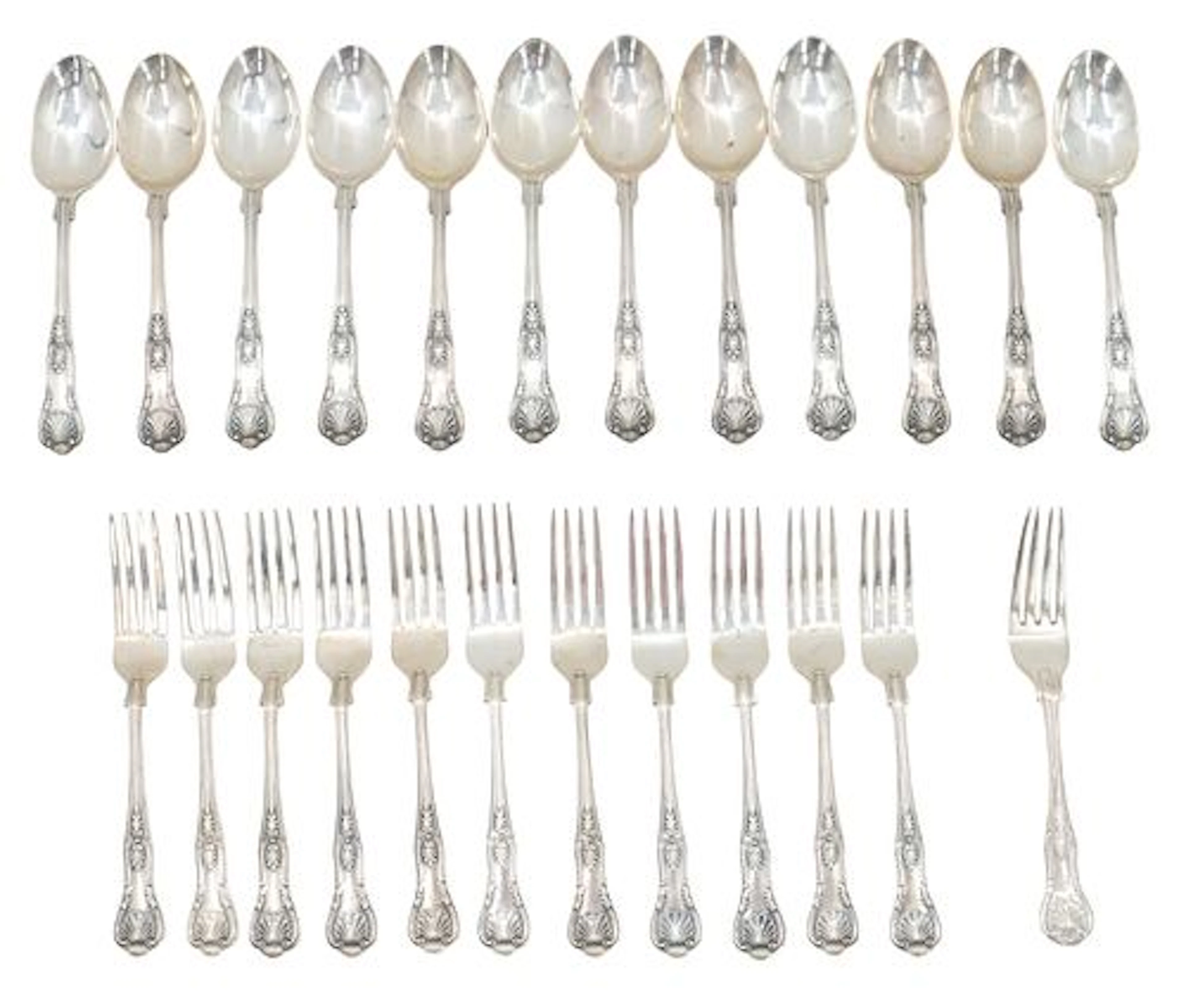 (24) Pieces Vintage English Sterling Silver Flatware - 48.580 ozt.