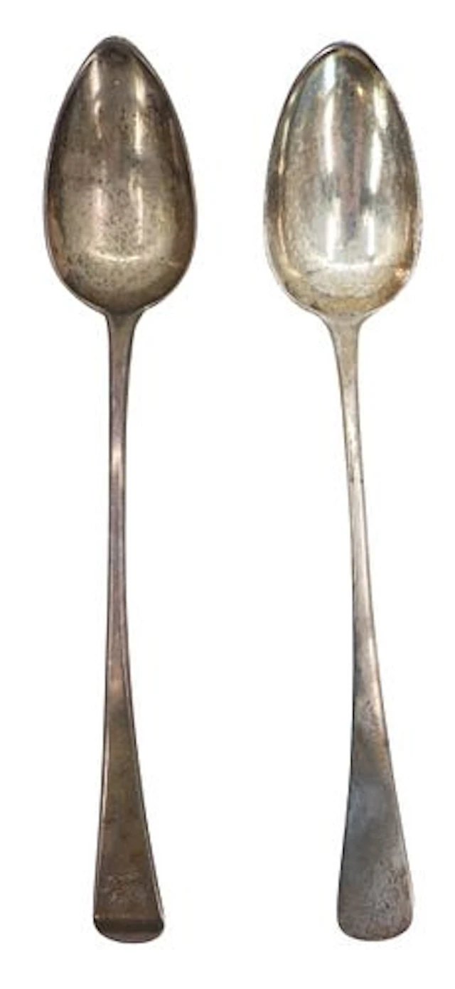(2) Antique English Sterling Silver Teaspoons - 7.265 ozt.