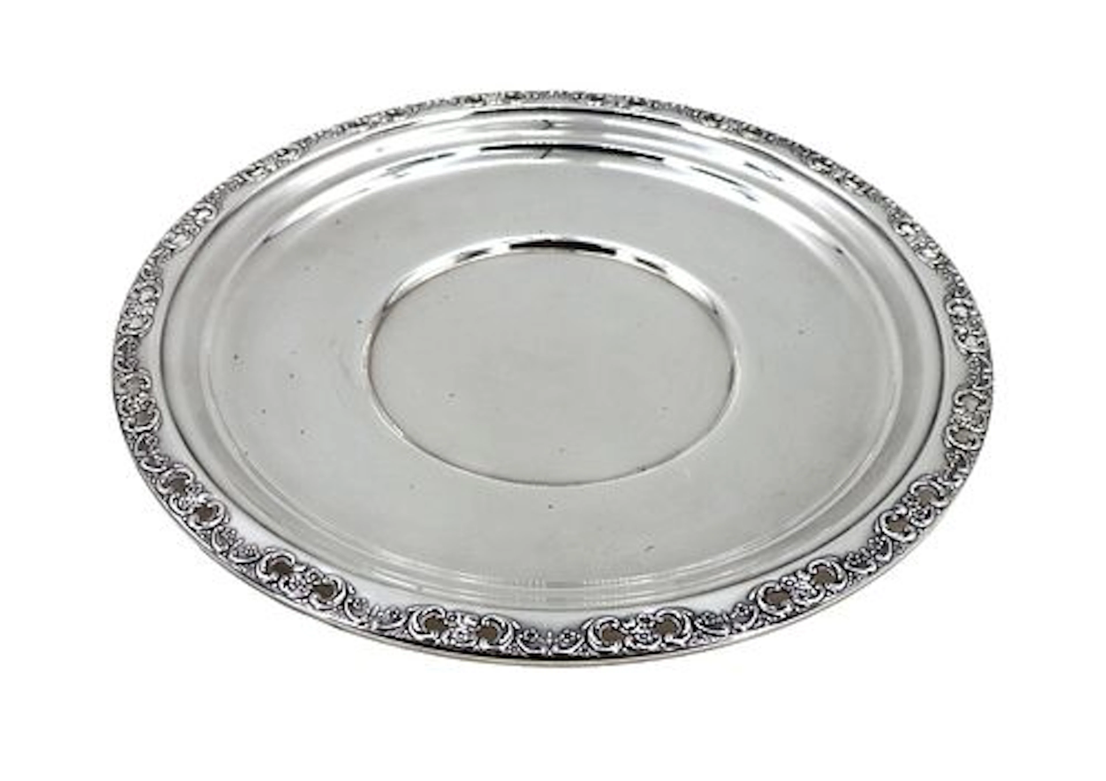 Reed & Barton Sterling Silver Florentine Lace Plate - 9.140 ozt.