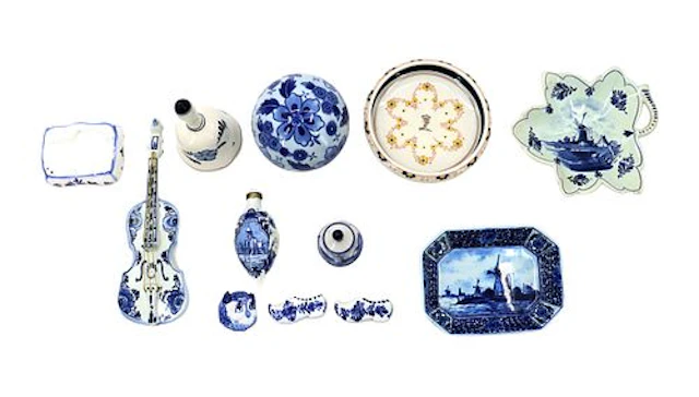 (12) Dutch Delft Earthenware Decorative Objects