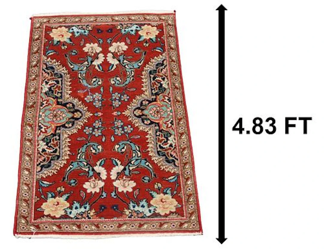 Vintage Persian Lilihan Hand-Knotted Wool Rug