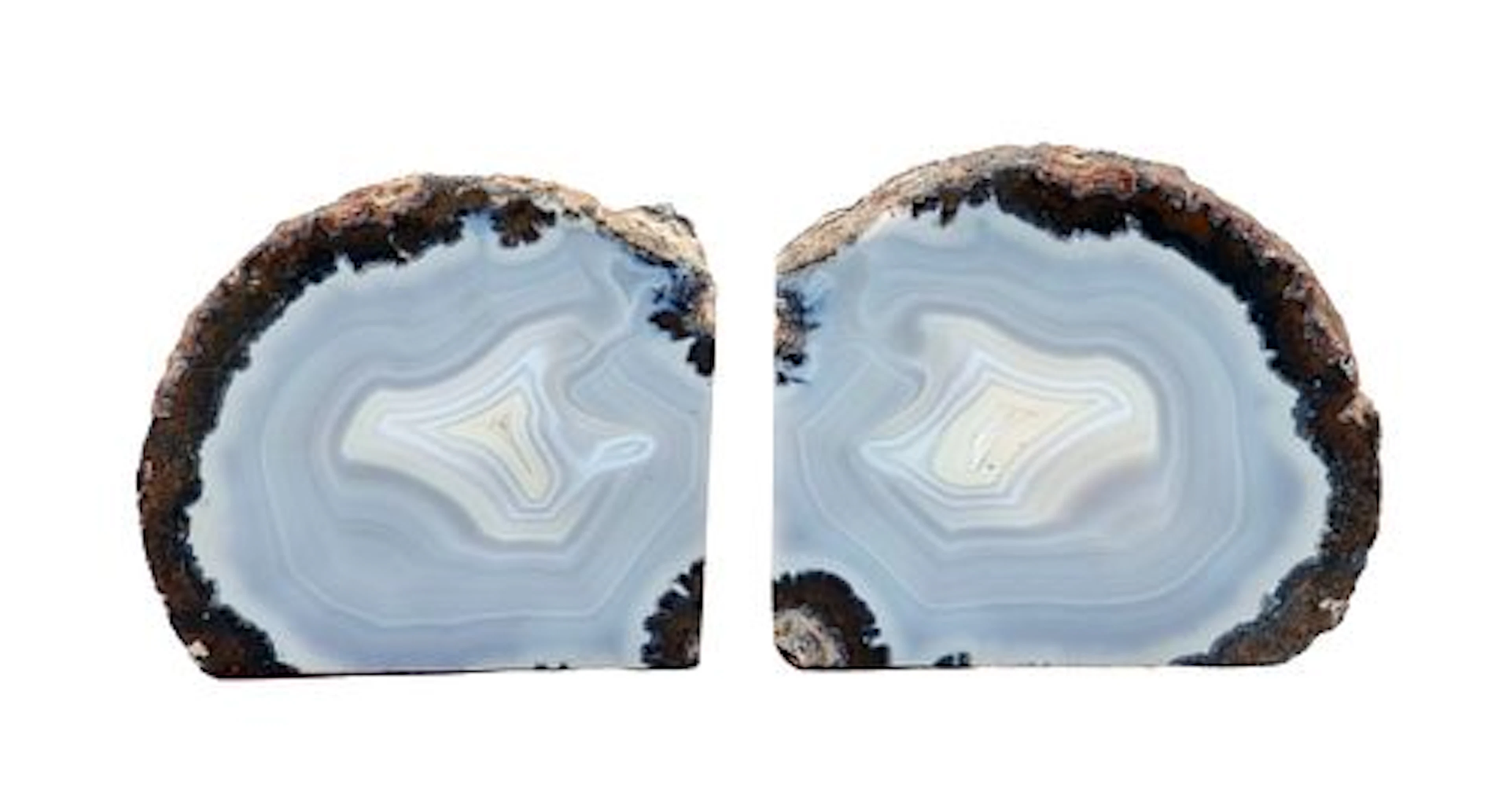 Pair of Cut Thunderegg Bookends