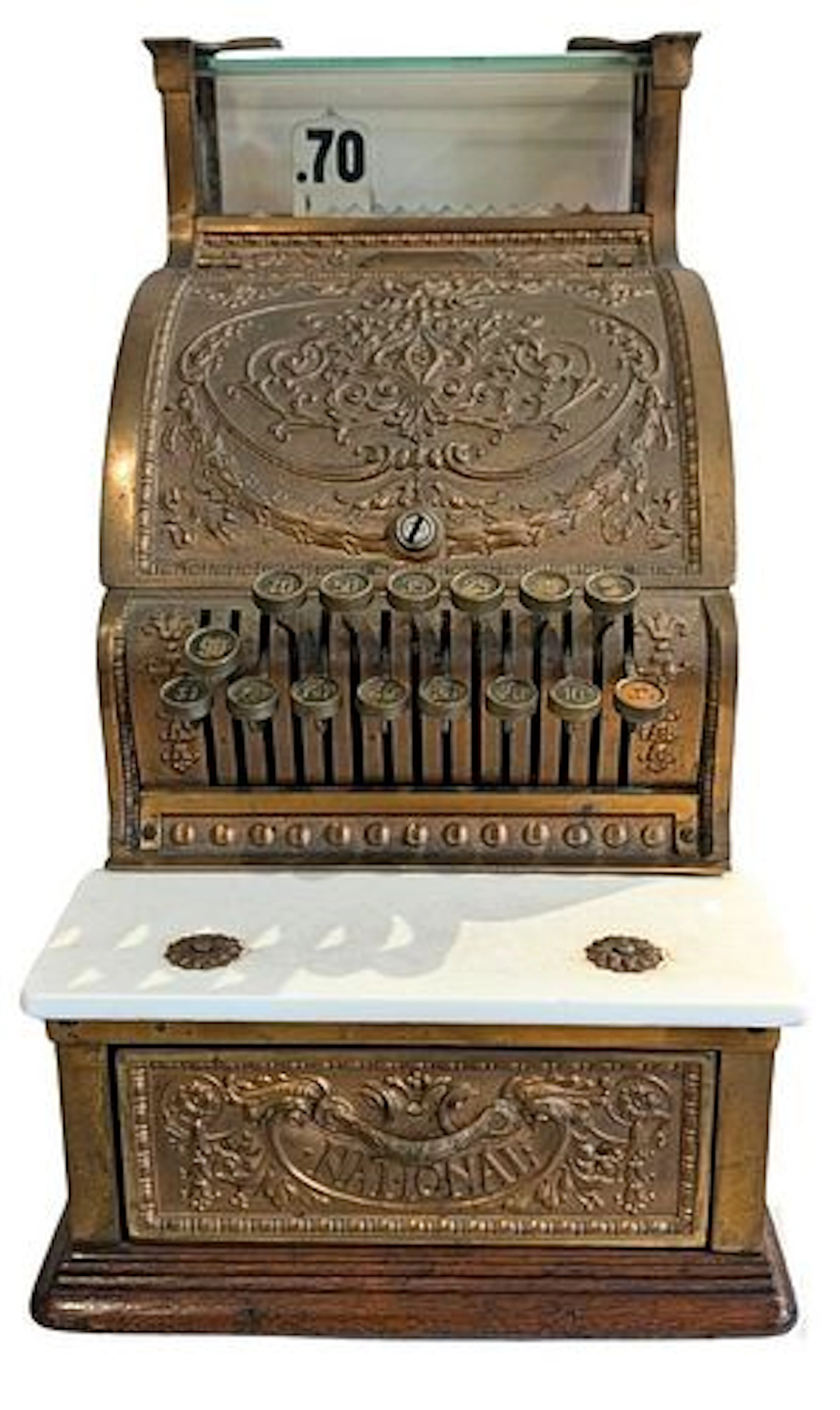 Antique National Cash Register (NCR) Model 313 Candy Store Style Brass Register