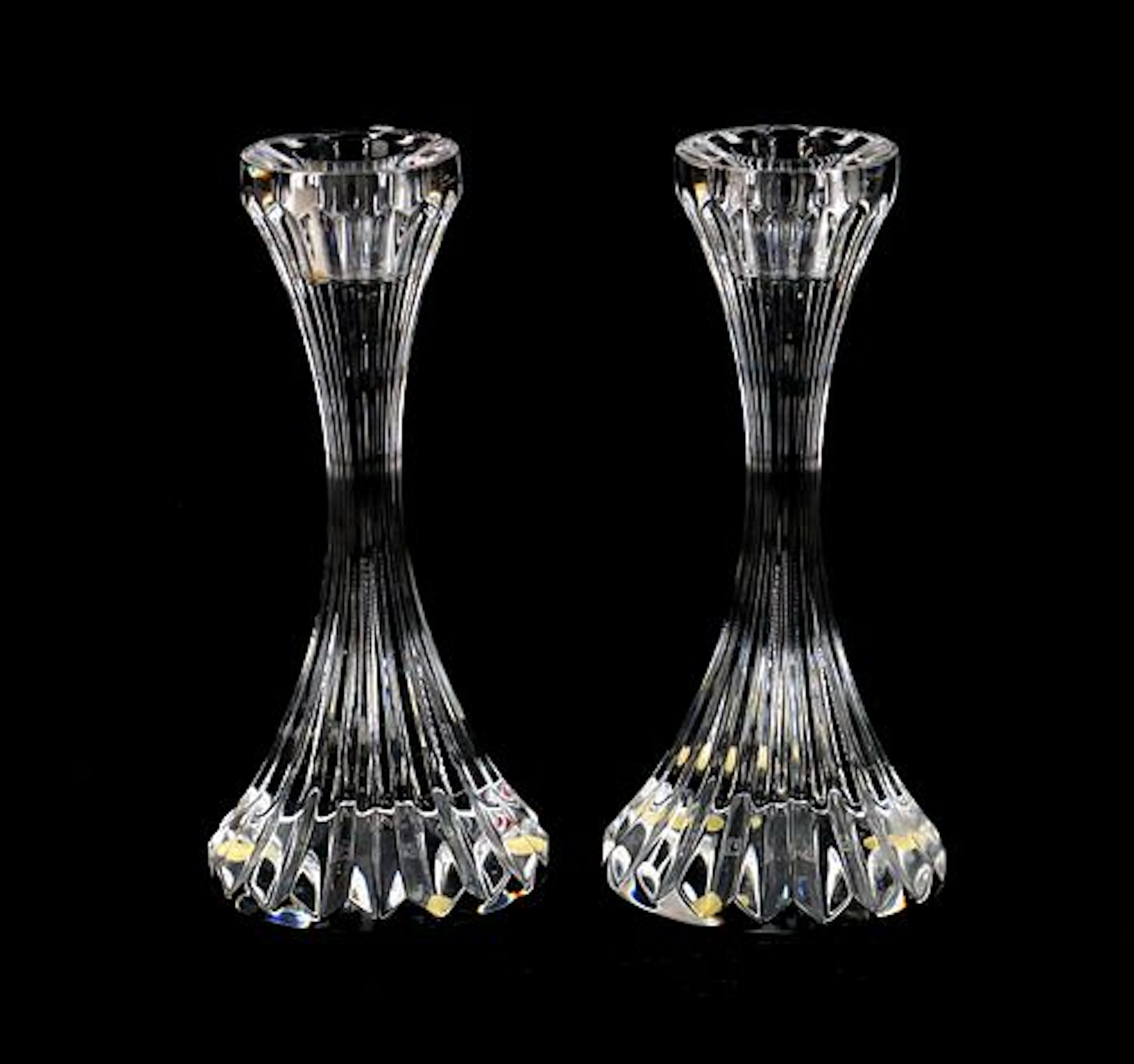 Pair of Baccarat Crystal Massena Candlesticks in Original Packaging