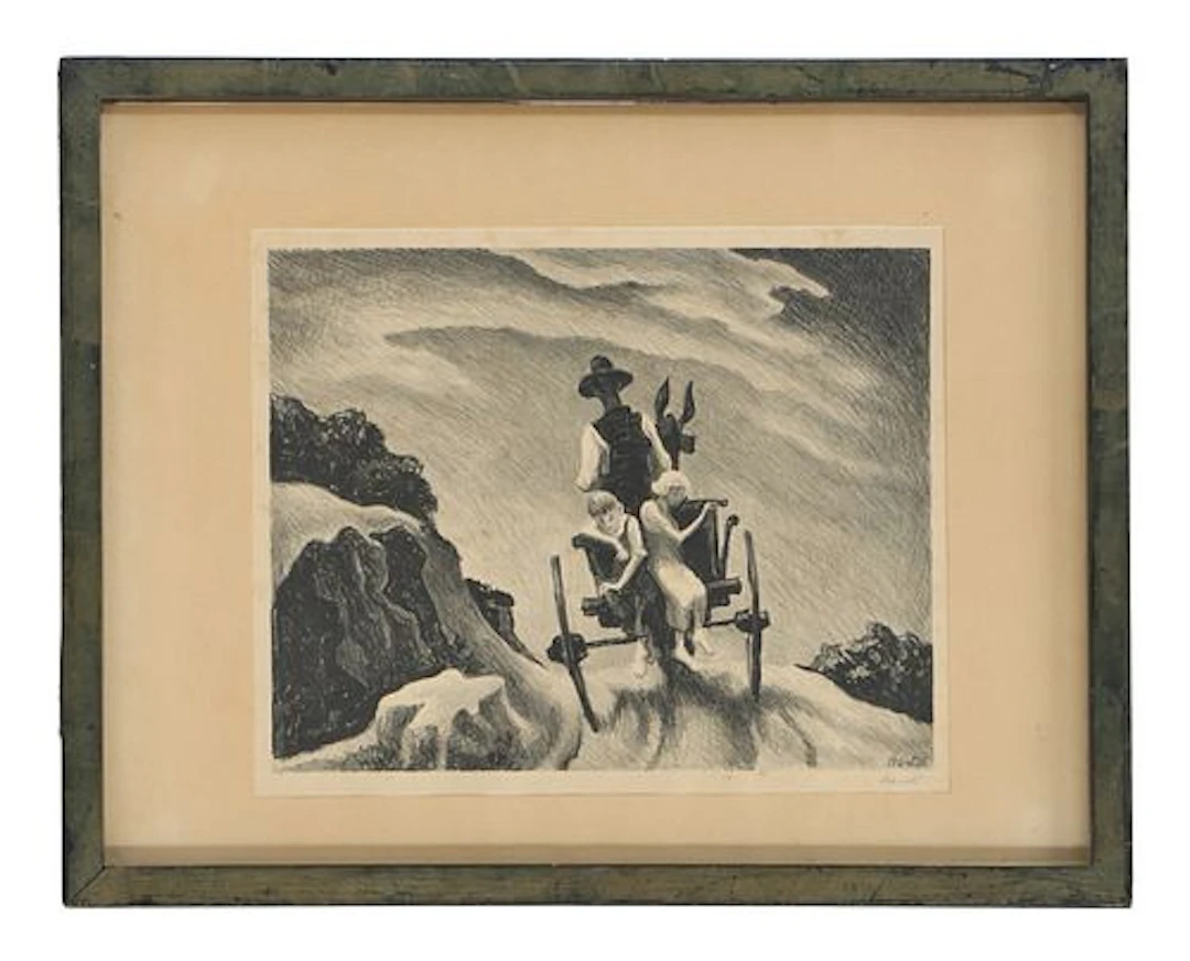 Thomas Hart Benton (1889-1975) American, 1937 Lithograph, "Going Home"