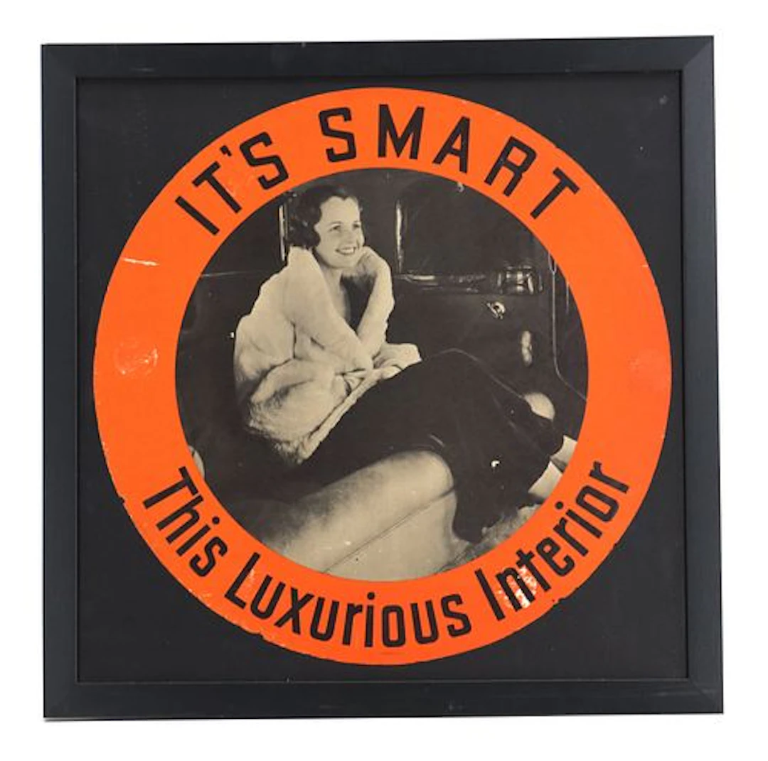 Circa 1930s Buick Showroom Poster, "It's Smart - This Luxurious Interior"