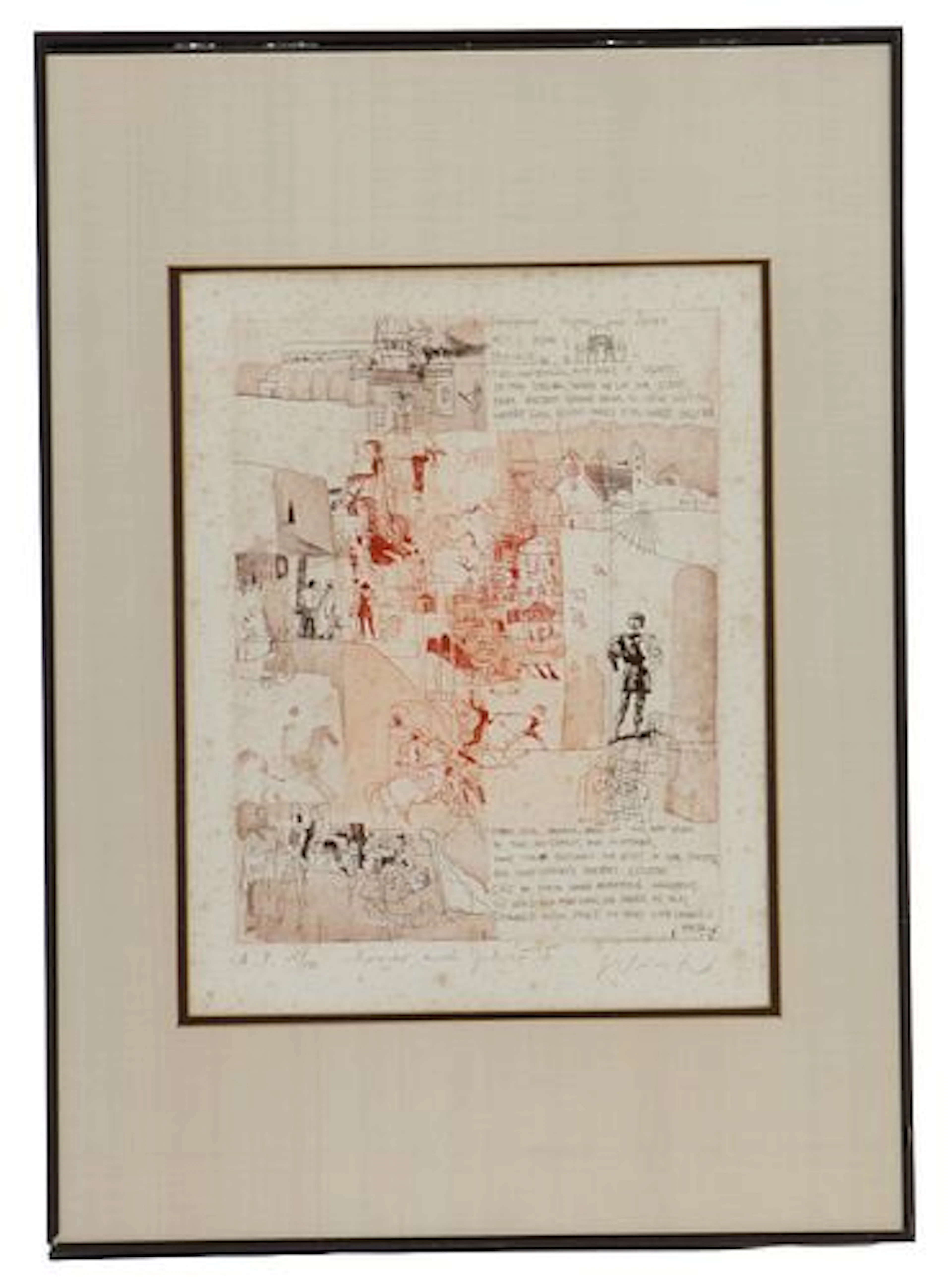 Paul Wurtz (20th Century) Color Etching and Aquatint "Romero and Juliet II"