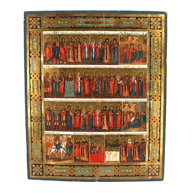 Russian Orthodox Illustrated Calendar Icon