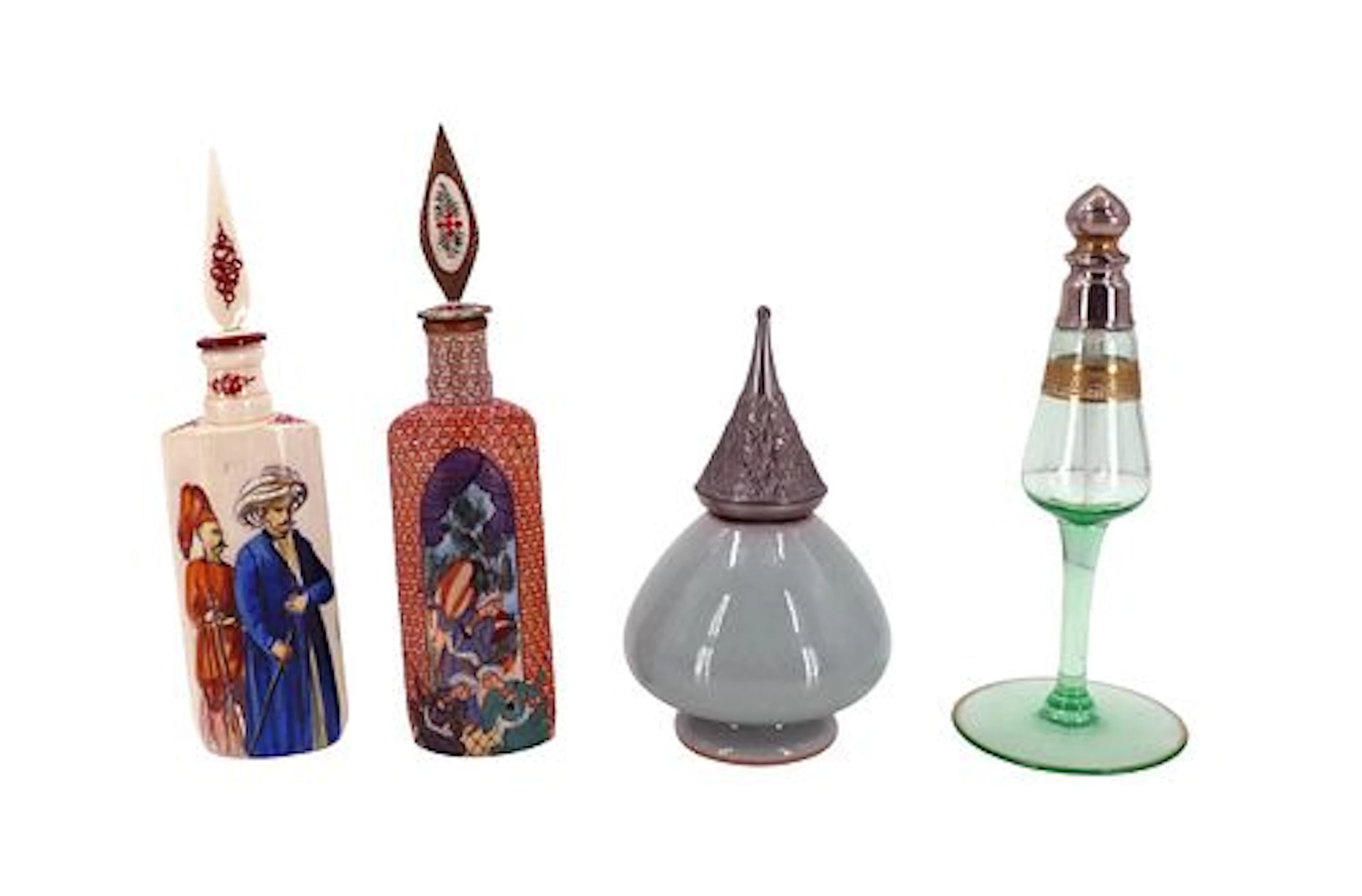 (4) Turkish and Egyptian Perfume Bottles