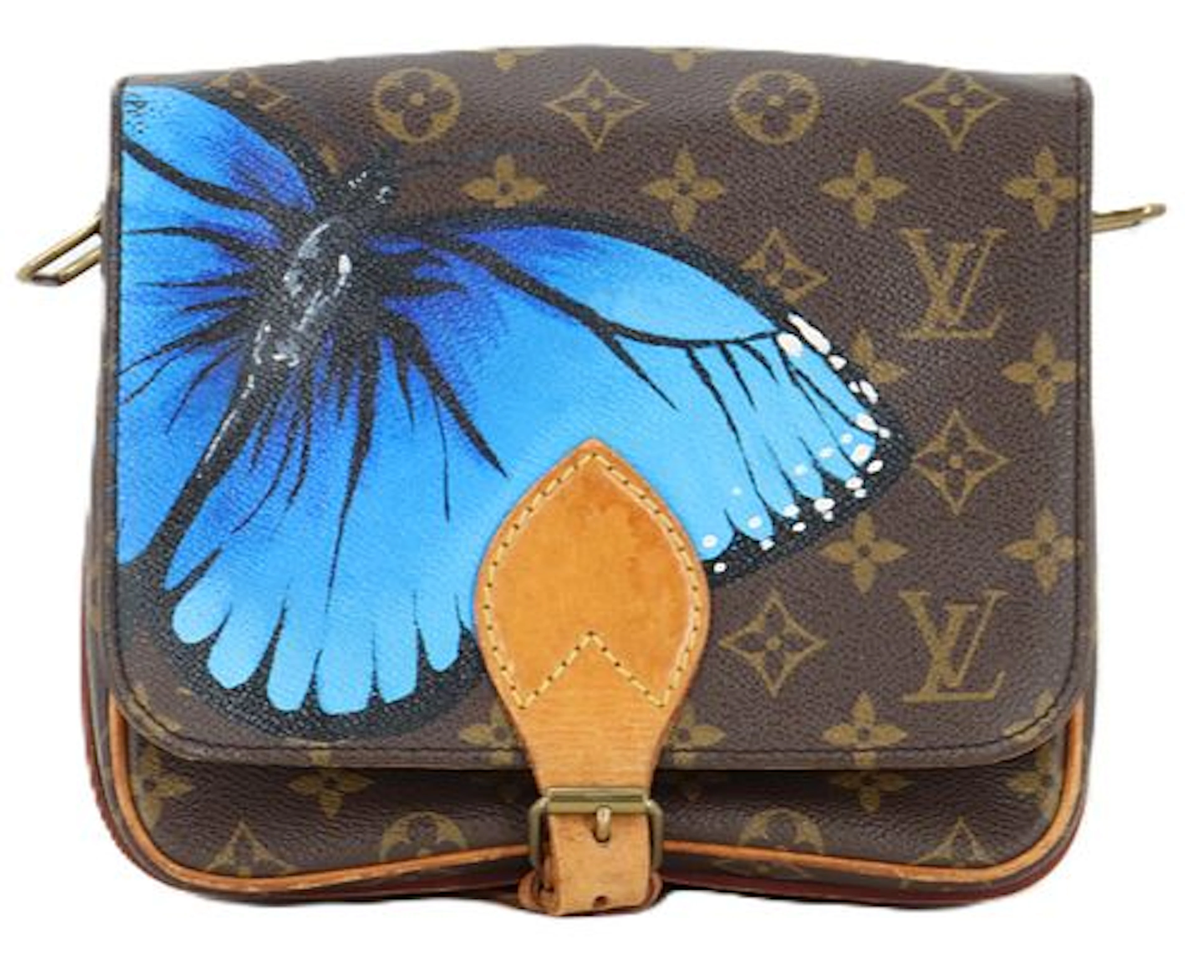 Louis Vuitton Monogram Cartouchiere MM Crossbody Handbag with Custom