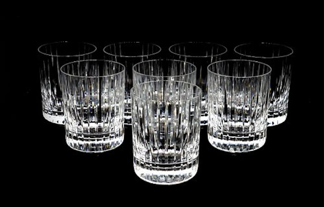 (8) Baccarat Crystal Harmonie "Triple" Old-Fashioned Rocks Glasses or Tumblers
