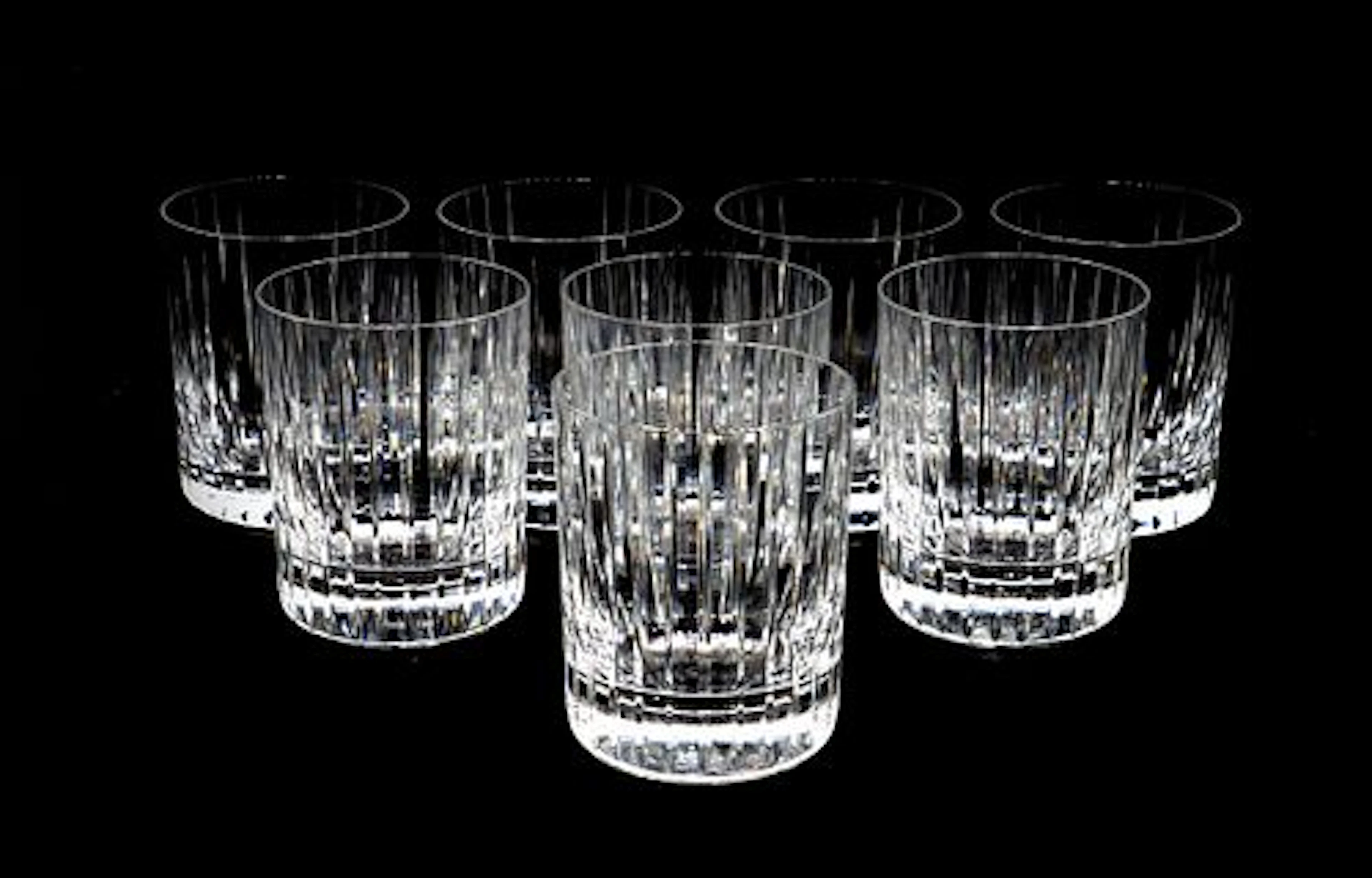 (8) Baccarat Crystal Harmonie "Triple" Old-Fashioned Rocks Glasses or Tumblers