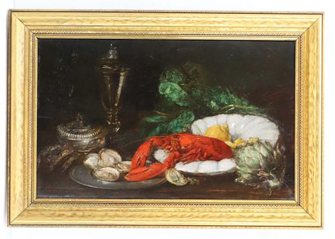 Early 17th Century Flemish Oil on Cradled Panel Culinary Still Life