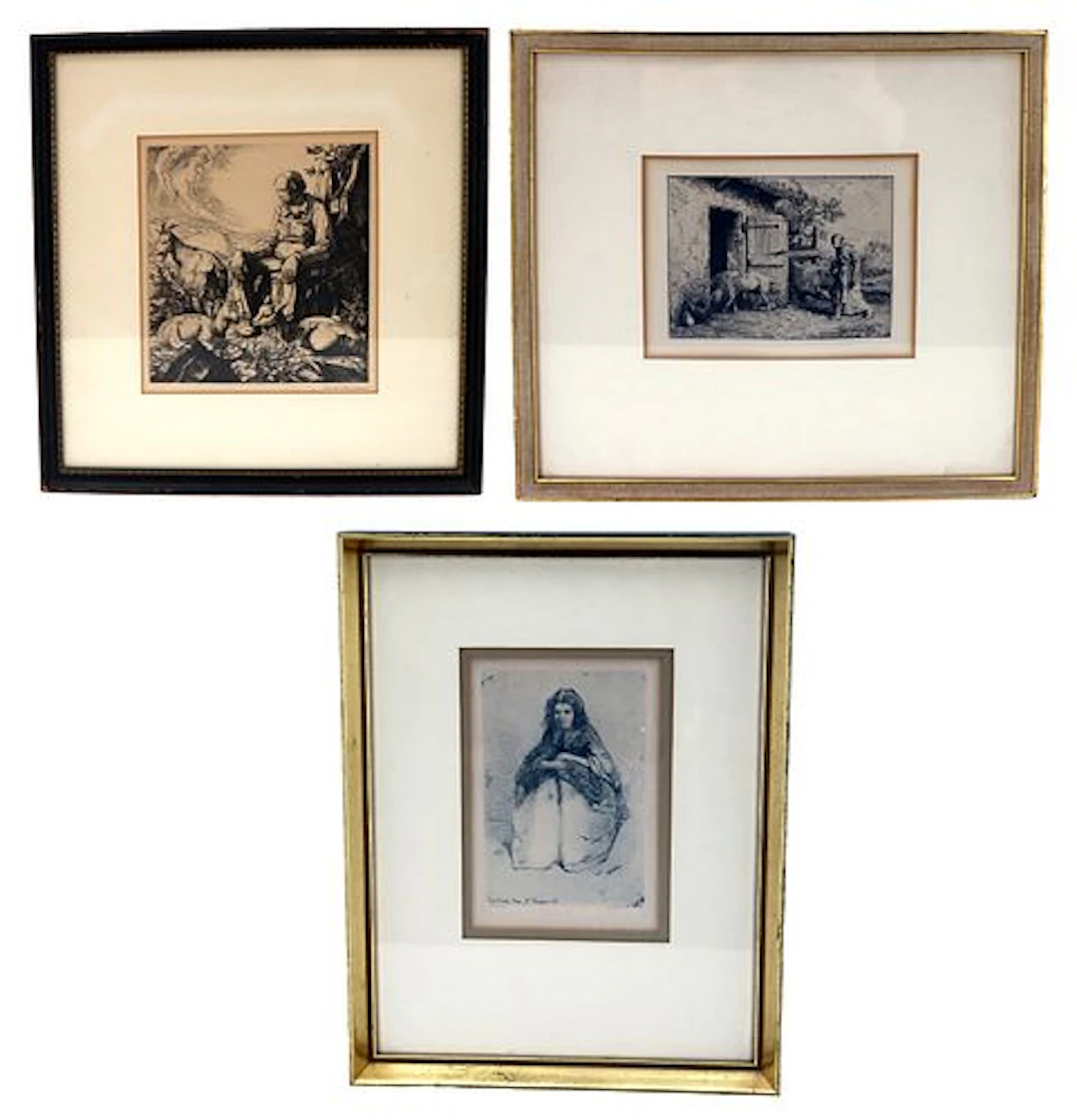 (3) Vintage Pastoral Etchings