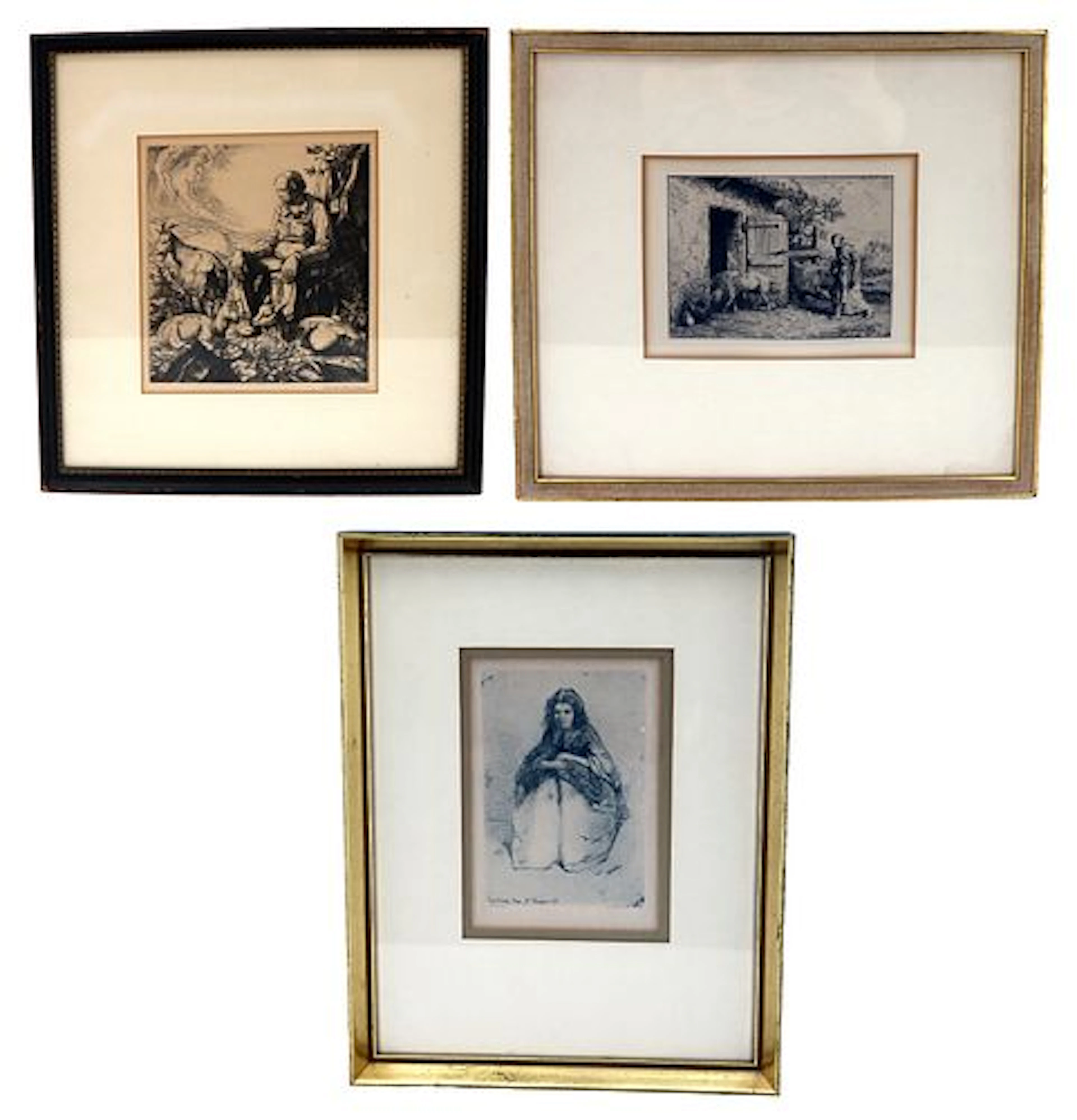 (3) Vintage Pastoral Etchings