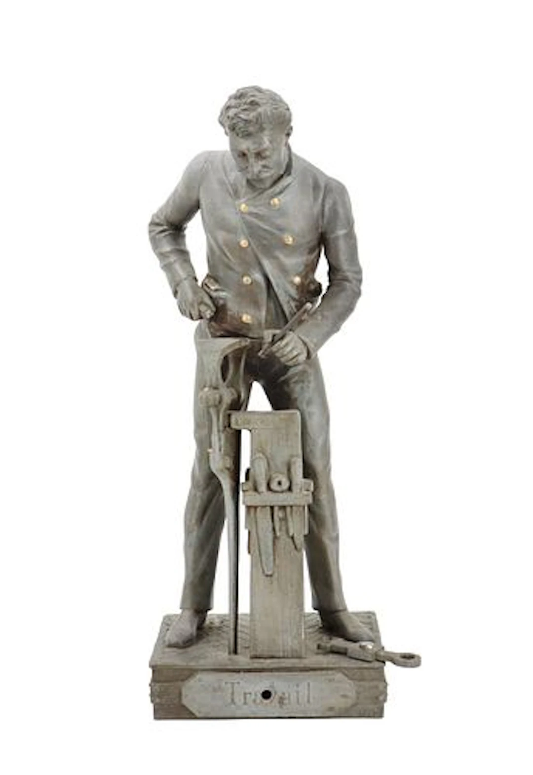 Arthur Wagner (1833-1898) German, Figural Metal Sculpture "Travail"
