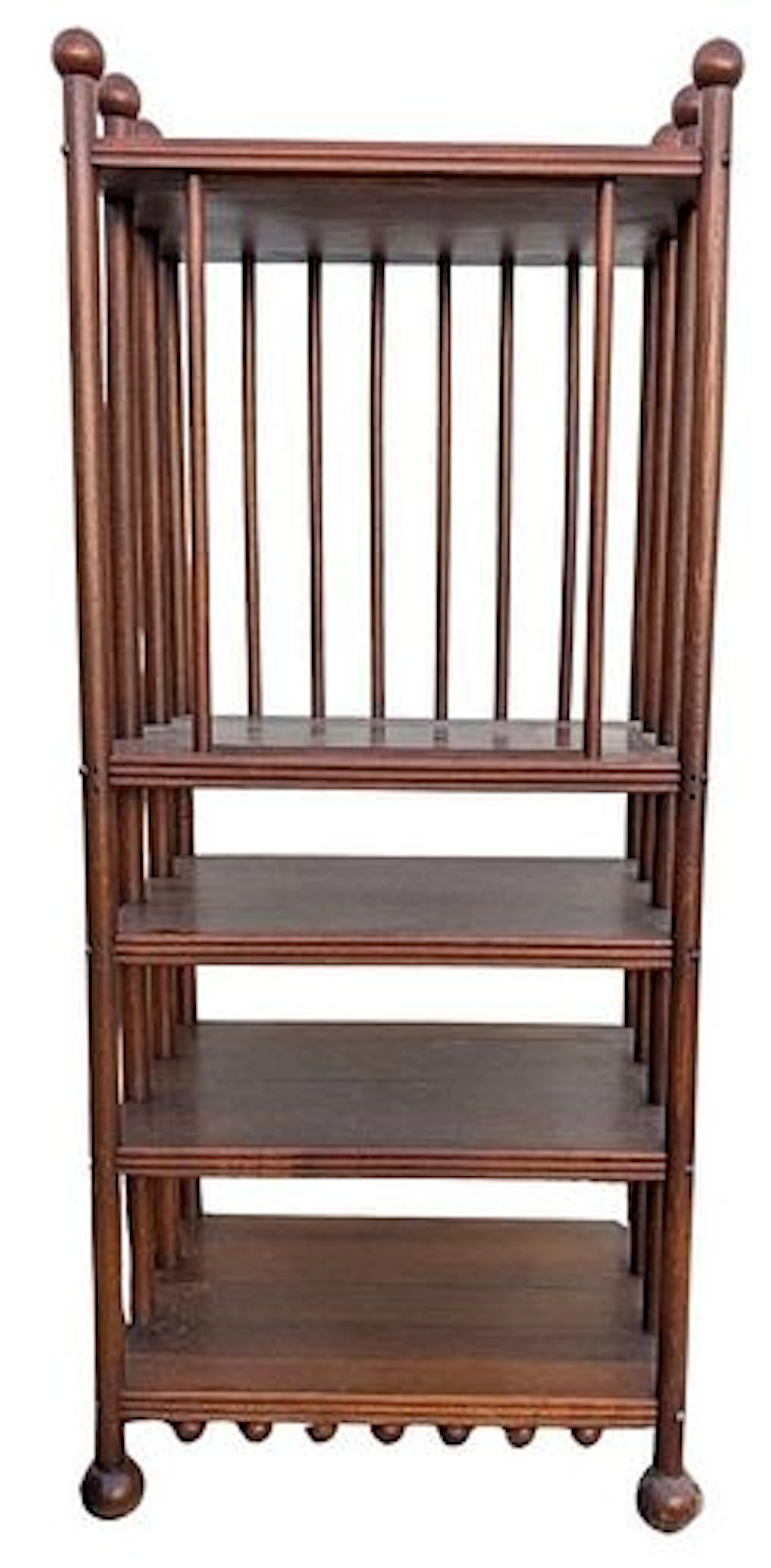 Antique Victorian Style Carved Wood Stick-and-Ball Multi-Tier Etagere