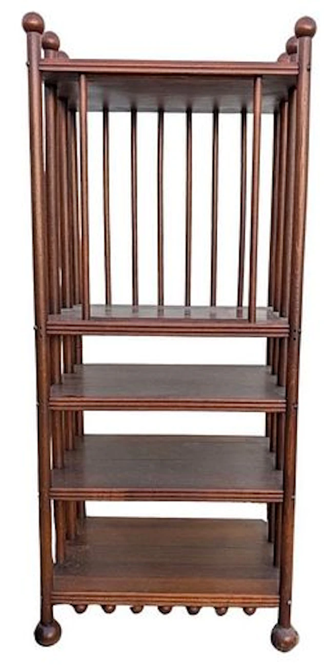 Antique Victorian Style Carved Wood Stick-and-Ball Multi-Tier Etagere