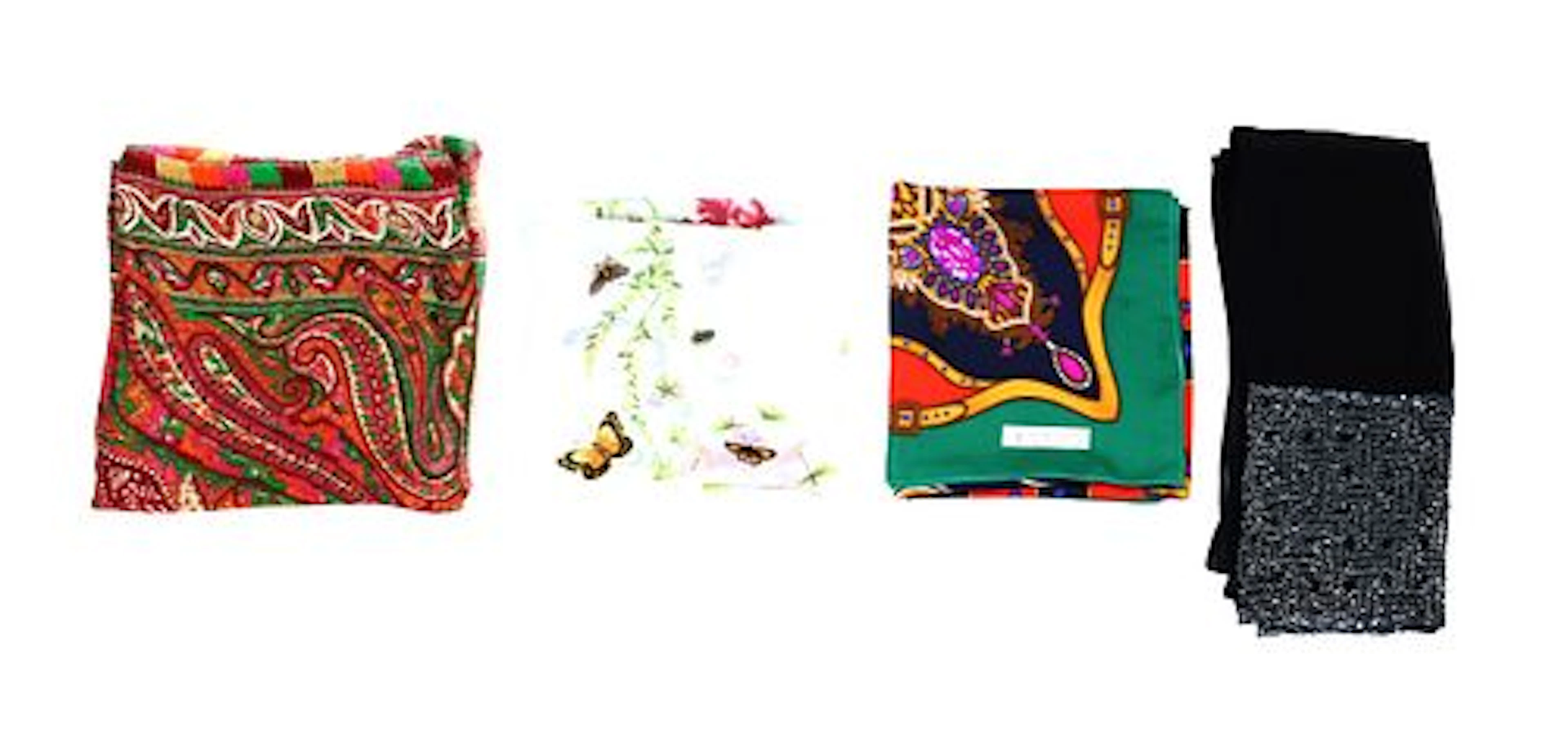 (4) Various Silk Scarves