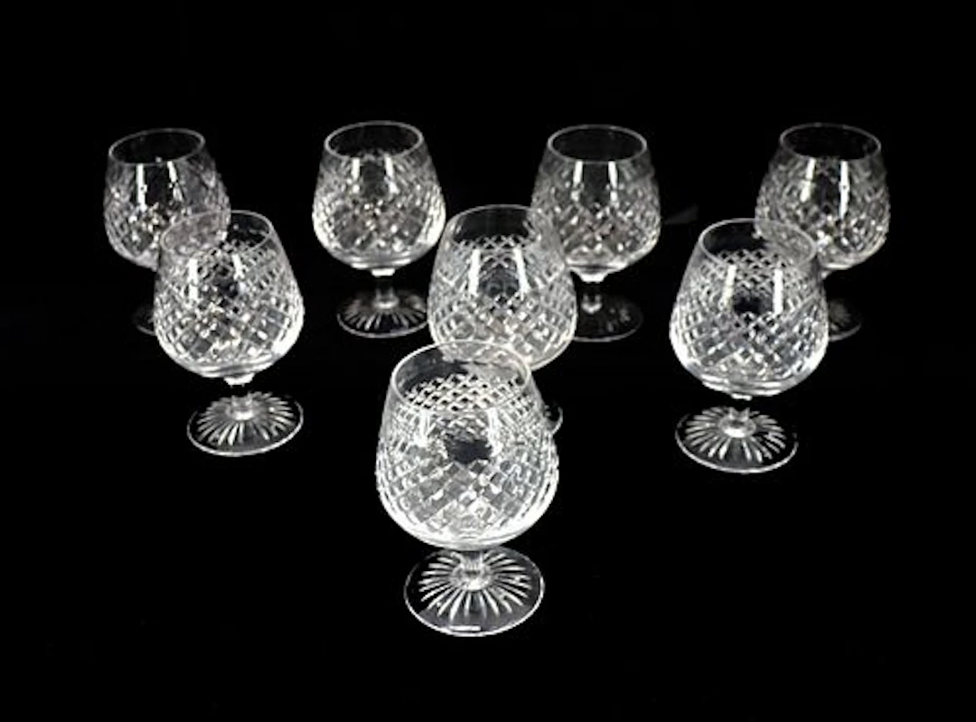 (8) English Stuart Cut Crystal Beaconsfield Brandy Snifters