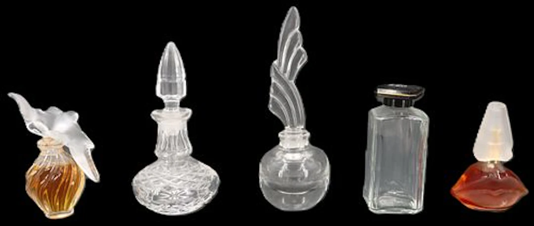 (5) Amazing Vintage European Art Glass Perfume Bottles