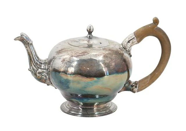 Antique English "Bullet" Sterling Silver Teapot - Approx 13.720 ozt.