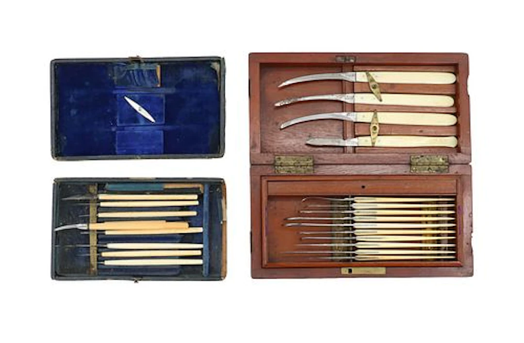 (2) Antique 19th Century English Minor Surgical and Pocket Instrument Sets