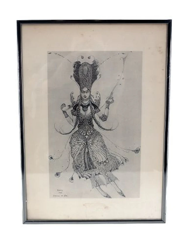 After Leon Bakst (1866-1924) Russian, "The Firebird" Framed Lithograph
