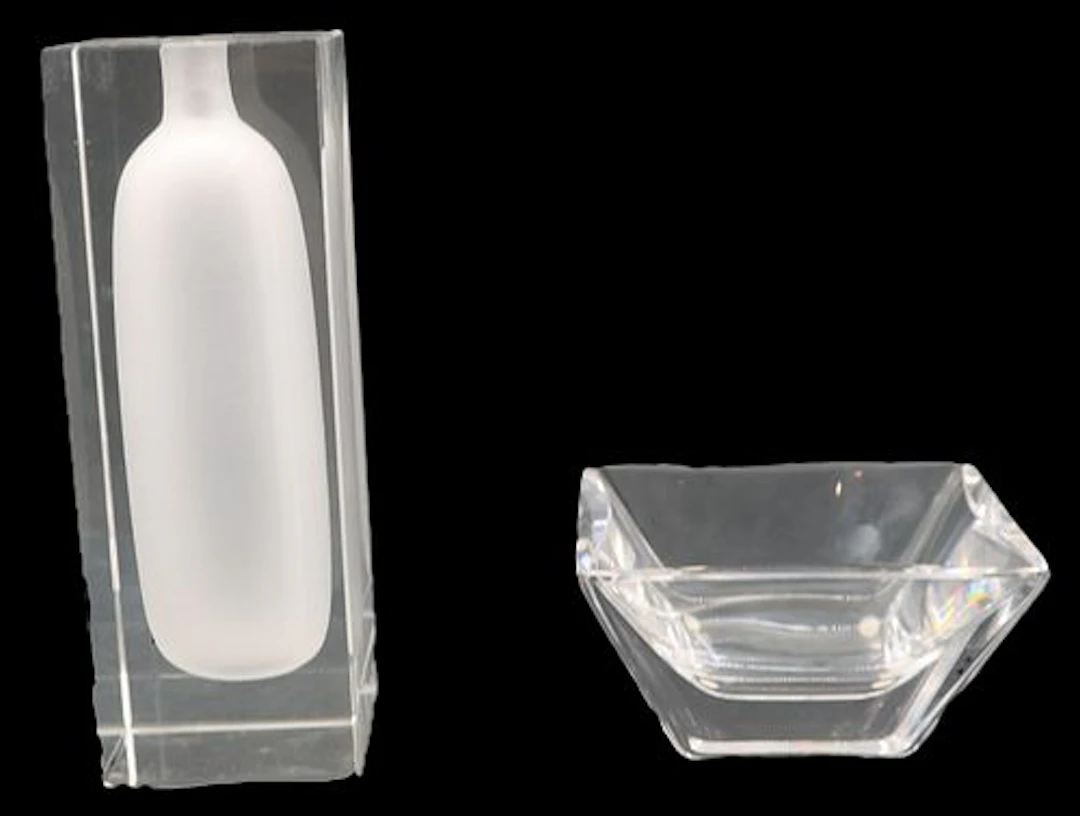 Modernist Glass German Rosenthal Vase and Swedish Kosta Boda Bowl