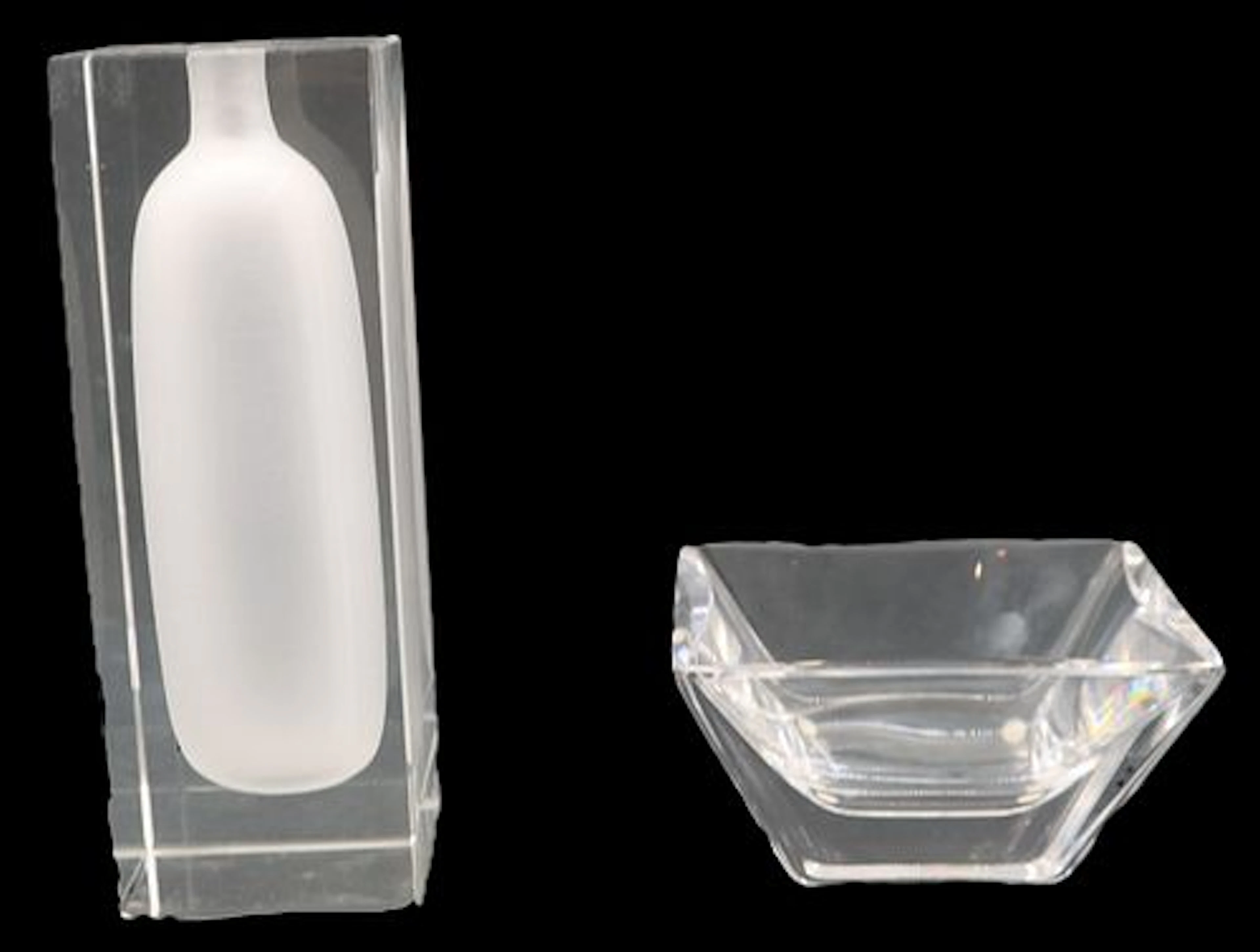 Modernist Glass German Rosenthal Vase and Swedish Kosta Boda Bowl