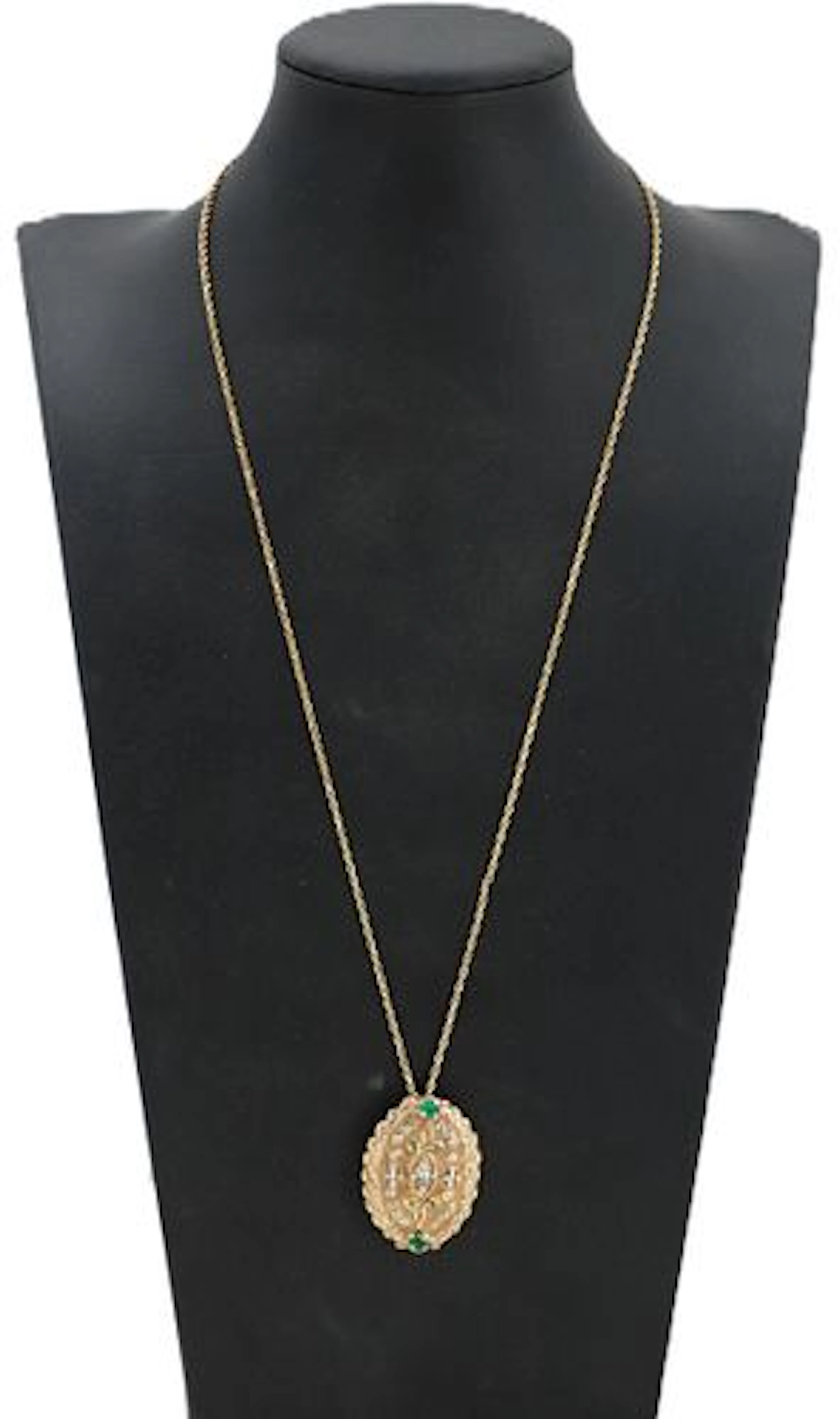 Marked Tiffany 14k Gold Pendant - Gross 20.6 g.