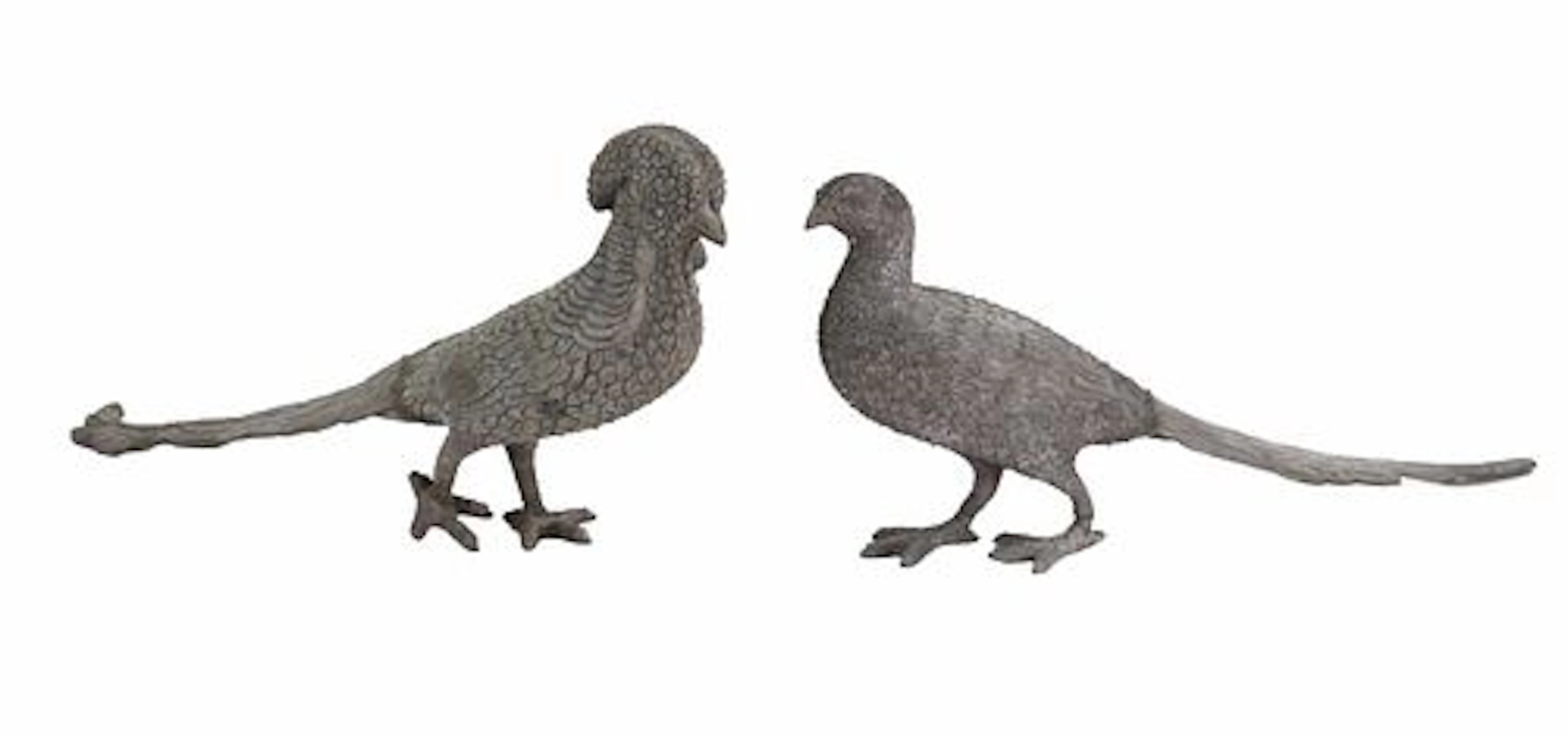 (2) Decorative Spelter Pheasant Figurines