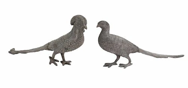 (2) Decorative Spelter Pheasant Figurines
