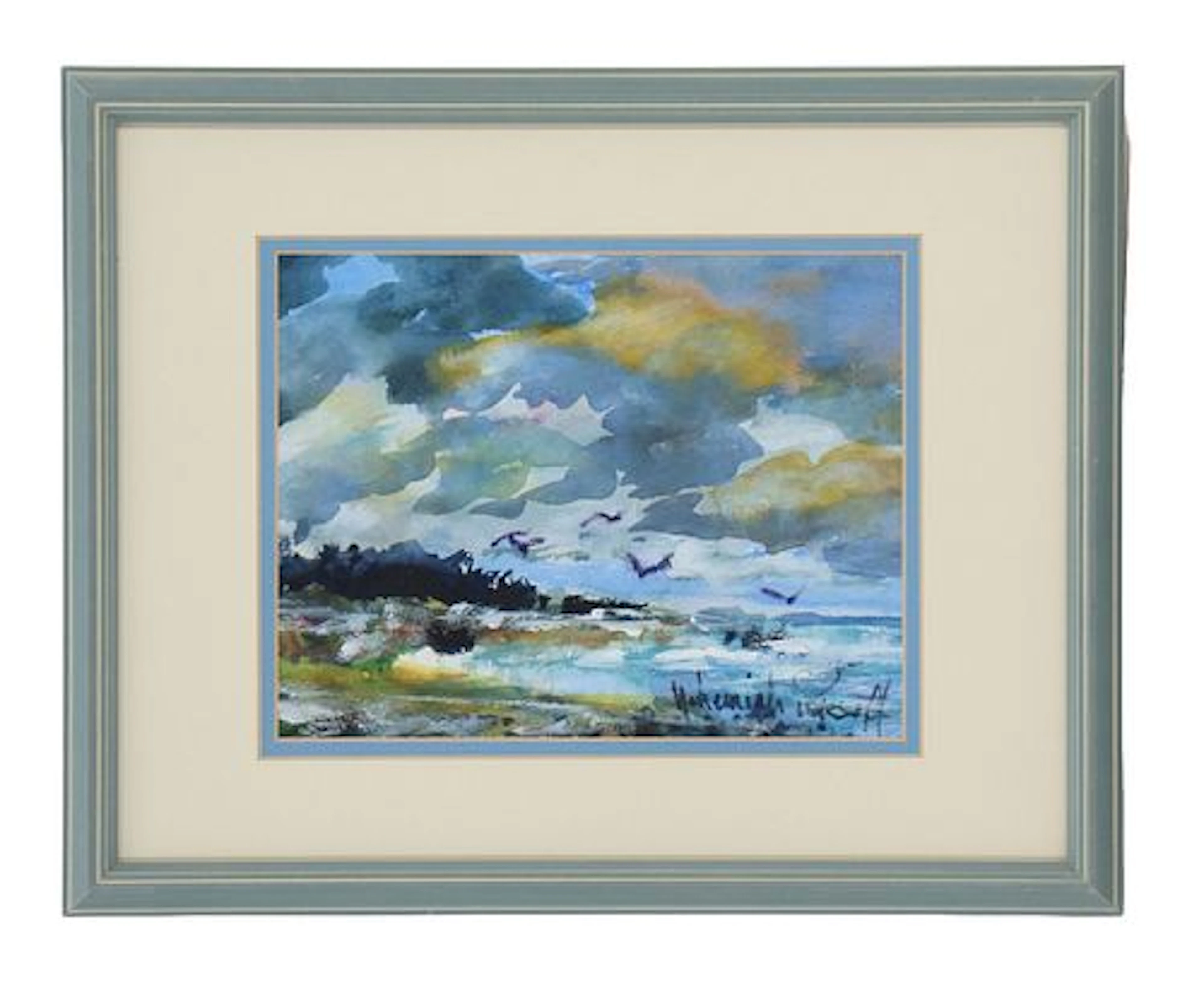 Nehemiah Persoff (1919-2022) American, Original Watercolor "Rainy