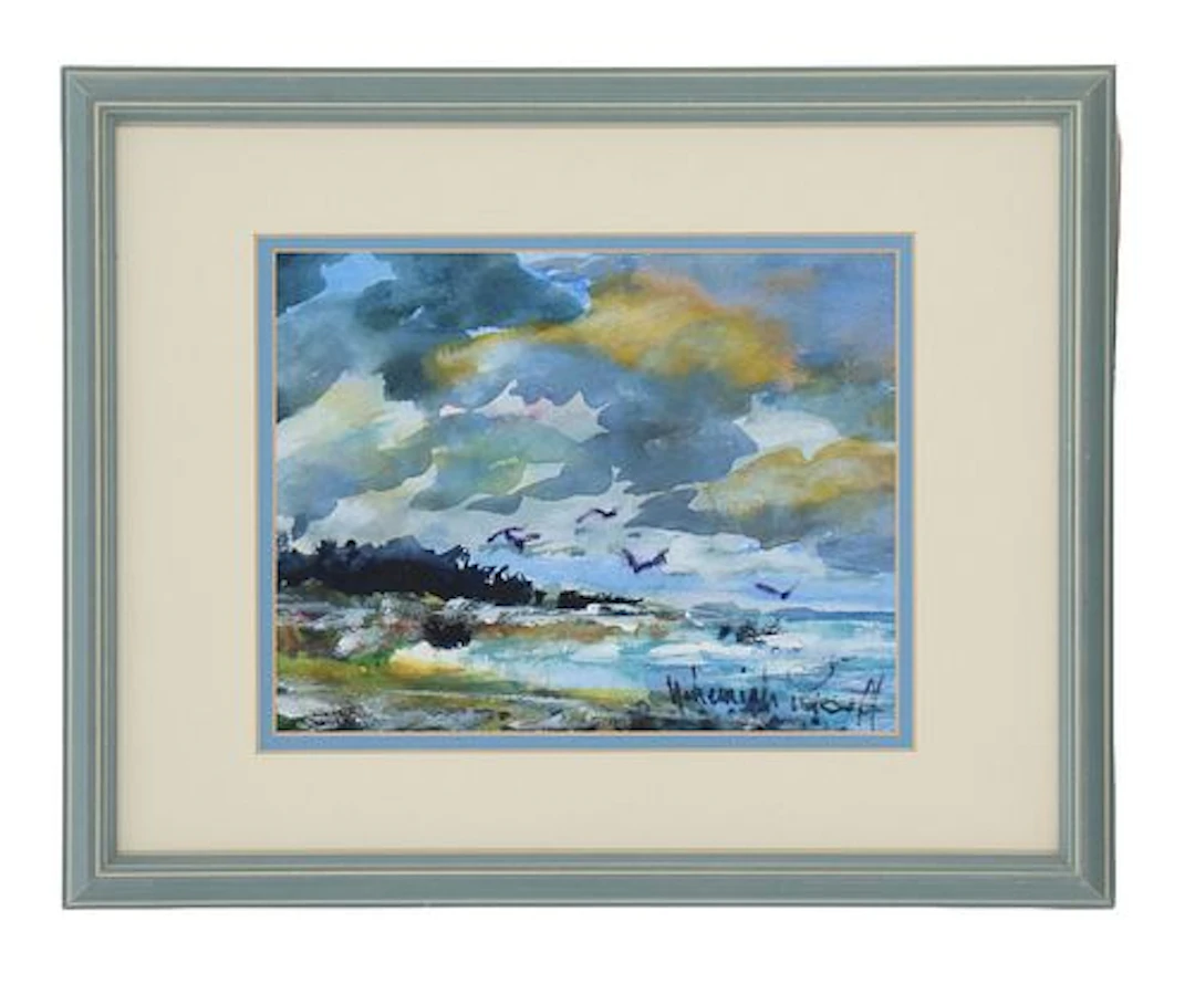 Nehemiah Persoff (1919-2022) American, Original Watercolor "Rainy