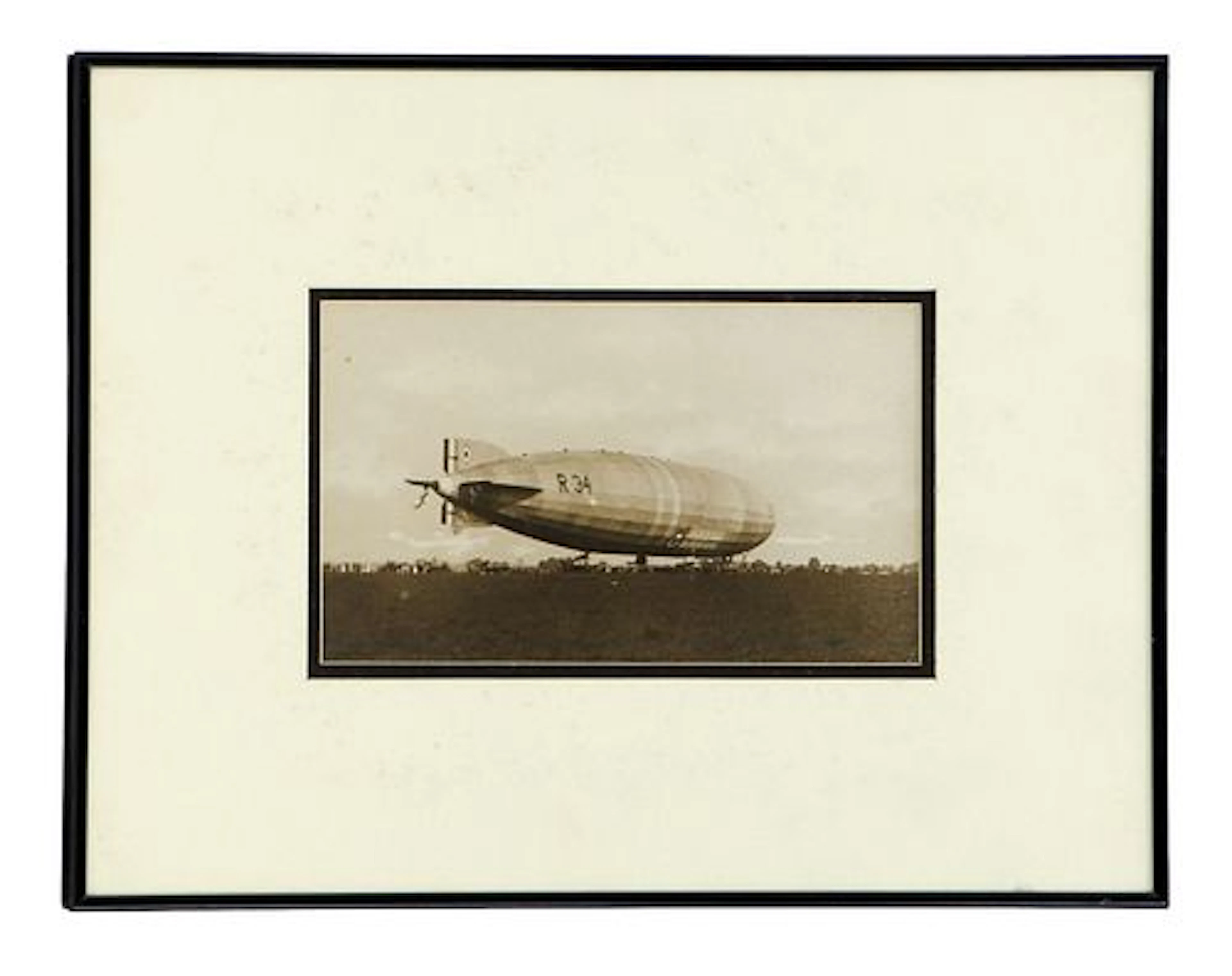 Framed Photographic Print of British R34 Rigid Airship Landing in