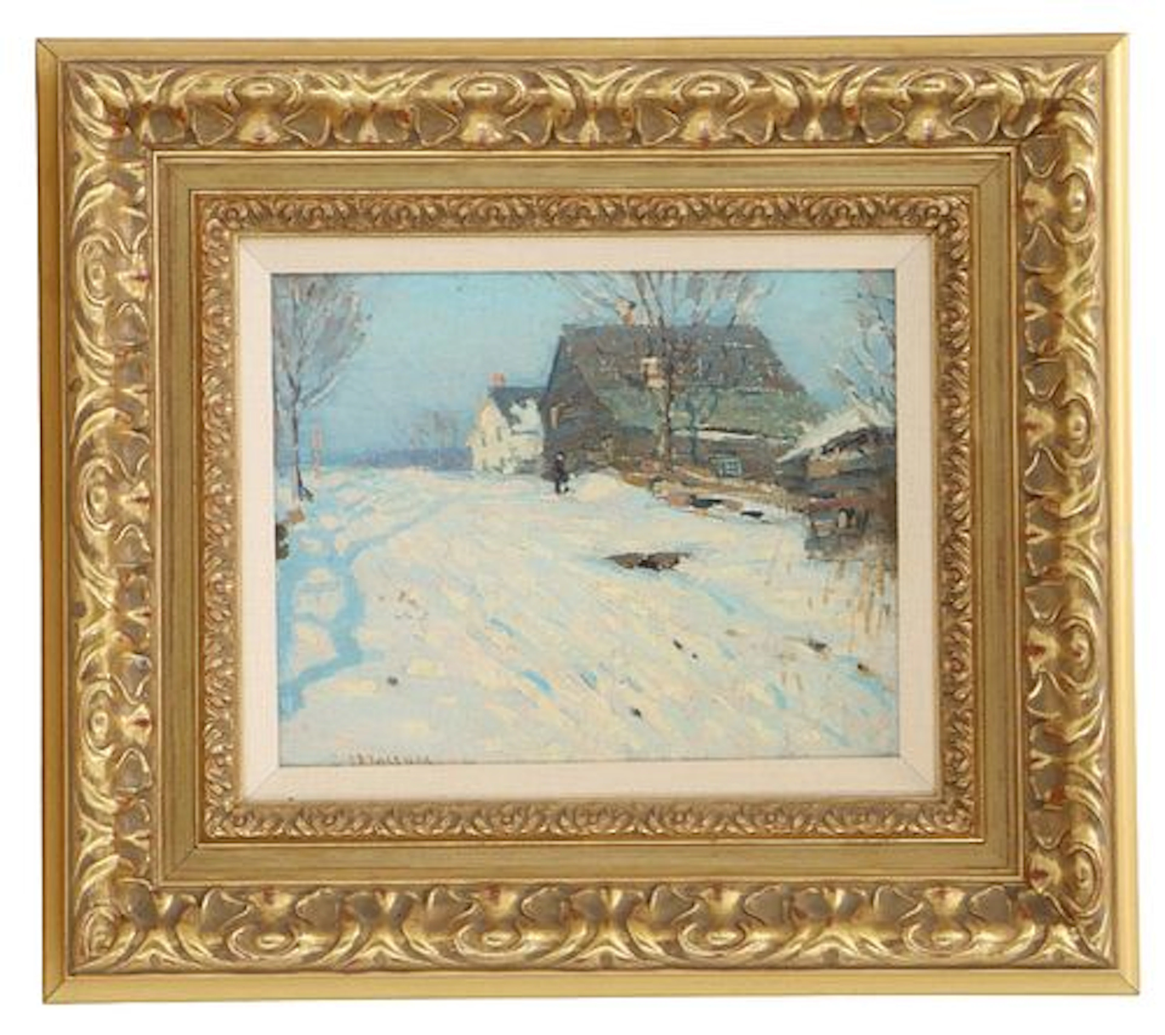 George Hebert Macrum (1868-1928) American, Oil on Canvas Winter Scene