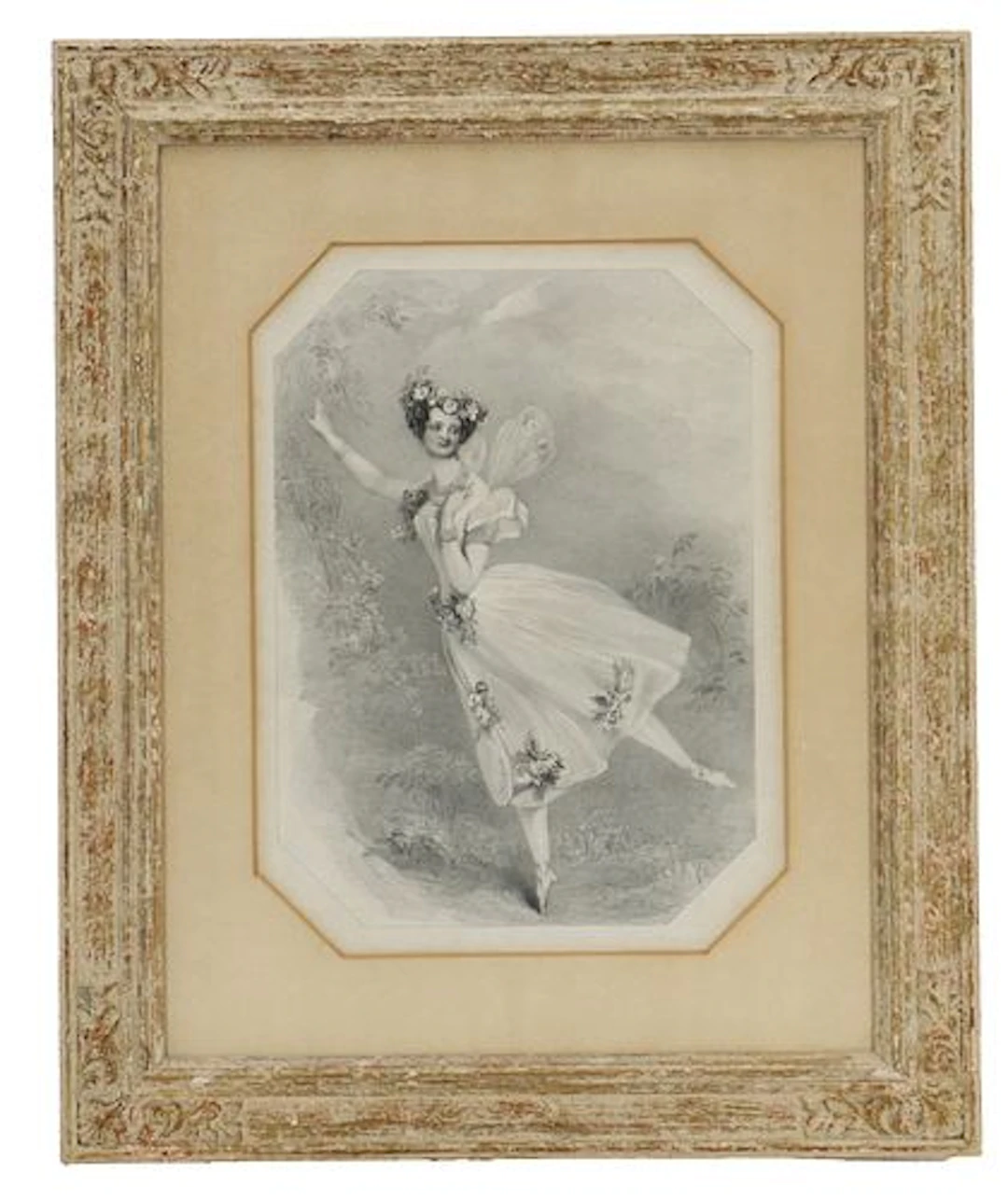 19th Century Antique Romantic Ballet Engraving depicting Marie Taglioni