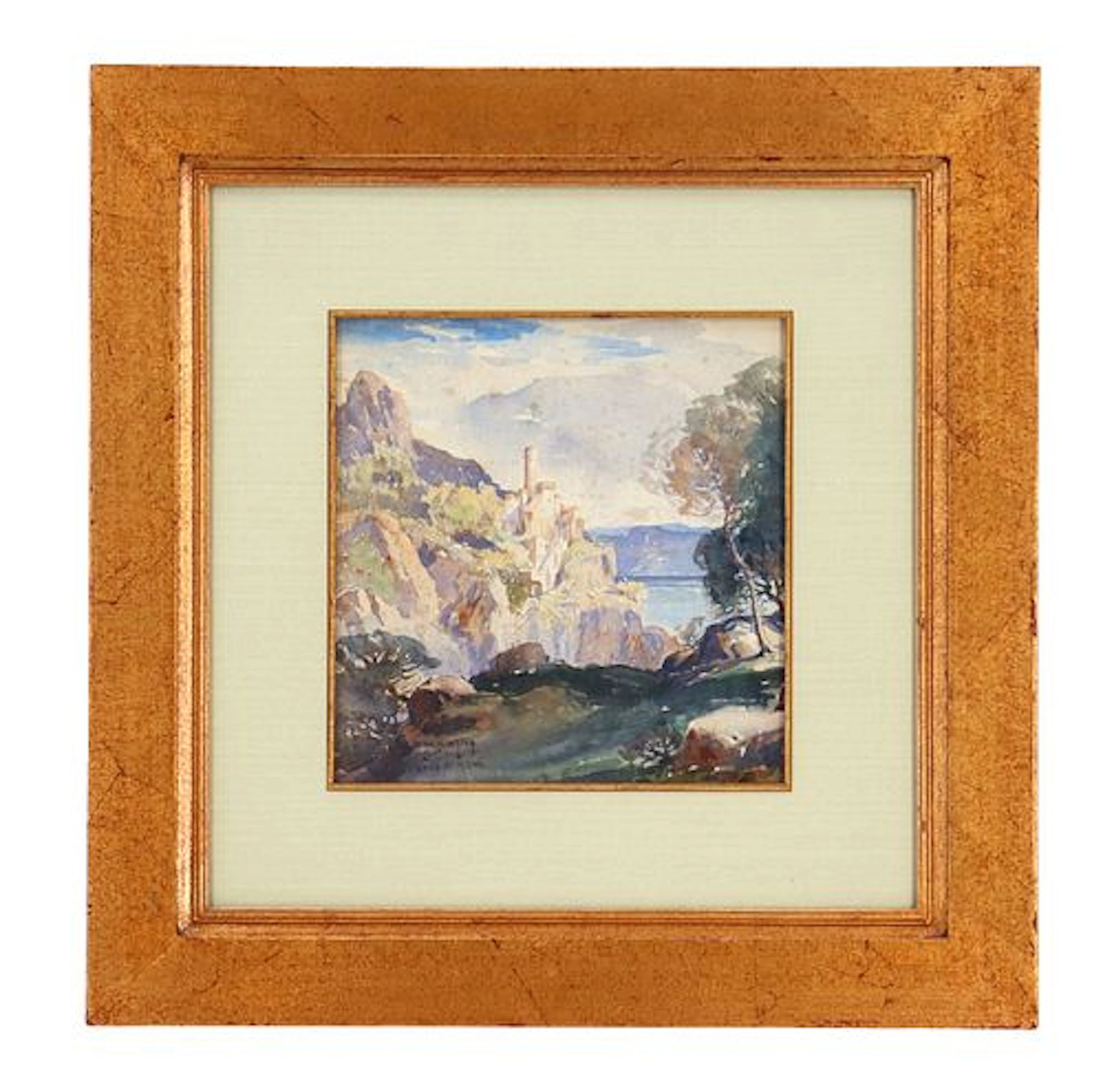 Carl Oscar Borg (1879-1947) Swedish/American, Watercolor "Lago di Nemi"