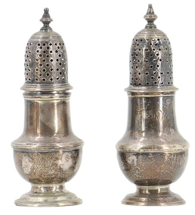 (2) Antique English Sterling Silver Salt and Pepper Shakers - Approx.