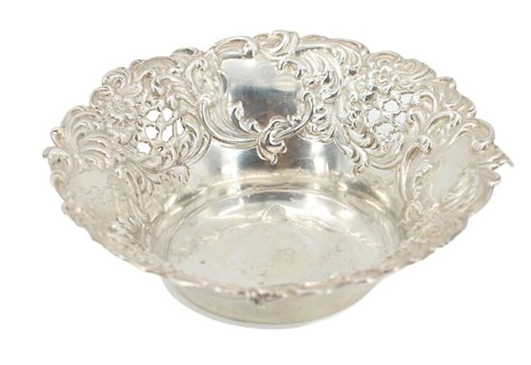 Antique Gorham Ornate Sterling Silver Bonbon Bowl - 2.460 ozt.