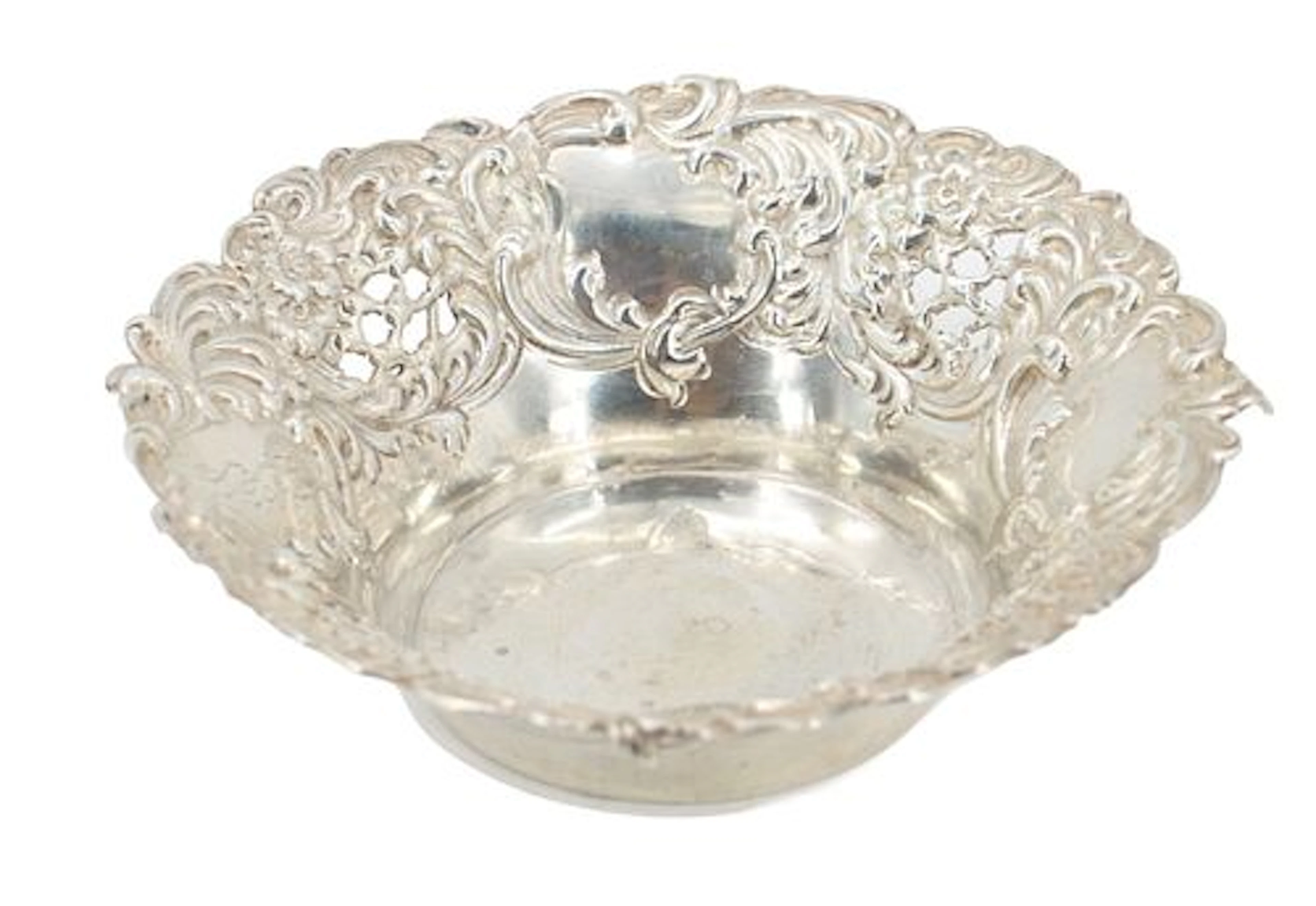 Antique Gorham Ornate Sterling Silver Bonbon Bowl - 2.460 ozt.